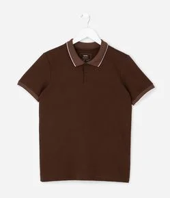 Camiseta Polo Infantil Texturizada - Tam 5 a 14 Anos