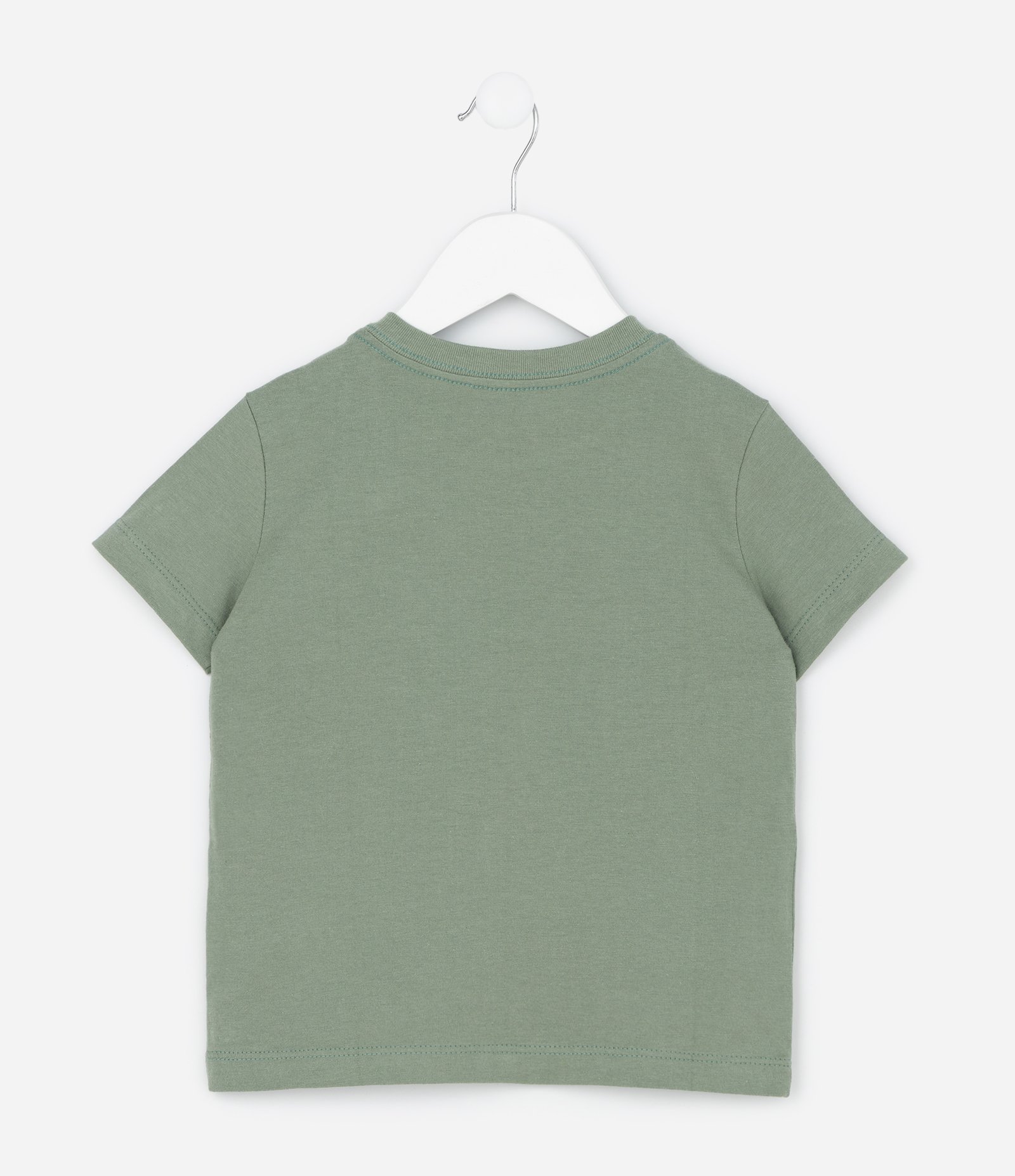 Camiseta Infantil em Algodão com Manga Curta e Estampa Bola no Gol Verde 2