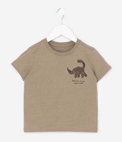 Camiseta Infantil em Algodão Estampa Dinossauro - Tam 1 a 6 Anos