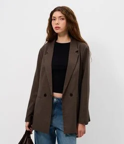Blazer Alongado Alfaiatado Xadrez