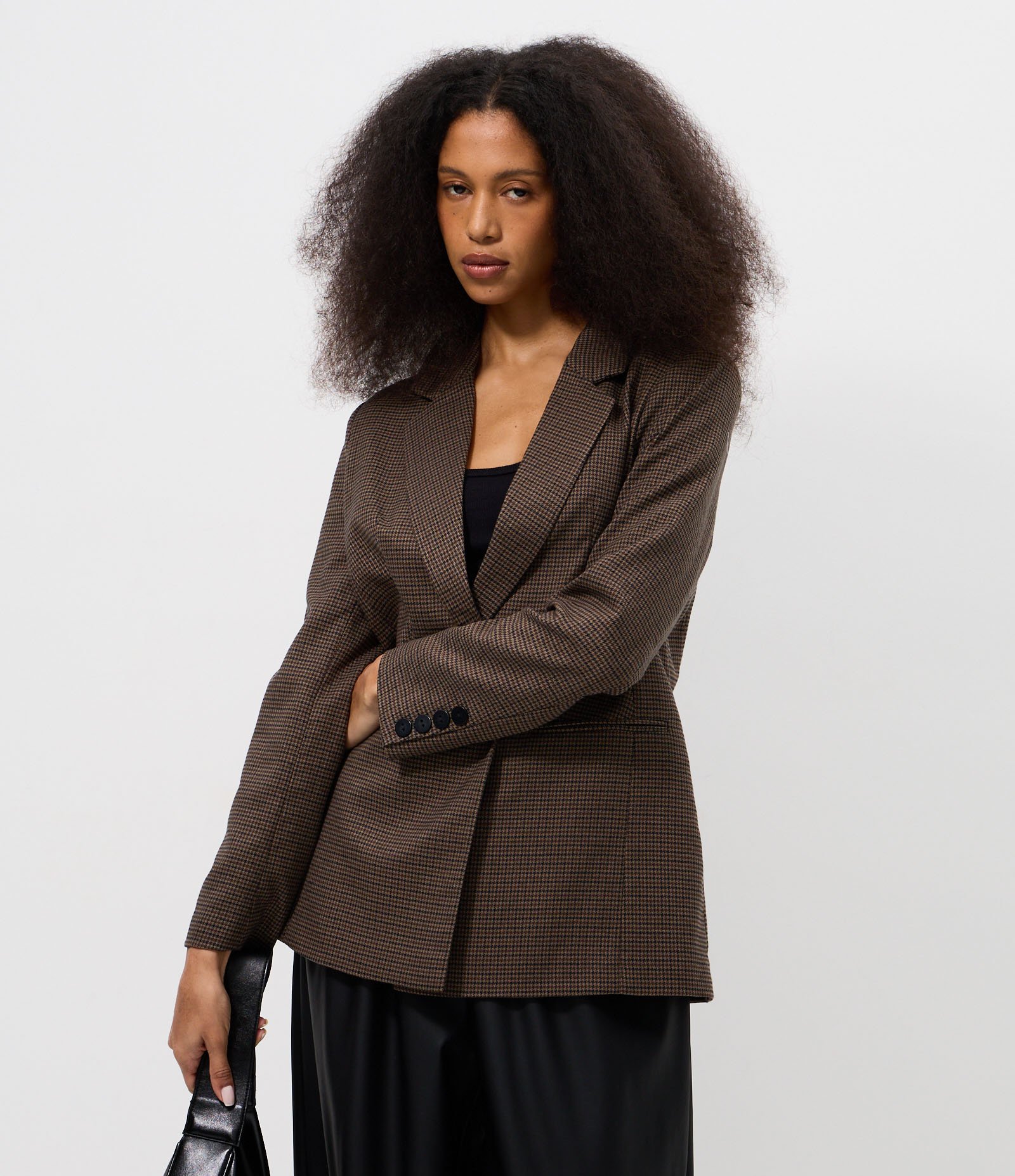 Blazer Alongado Alfaiatado Xadrez Marrom 3