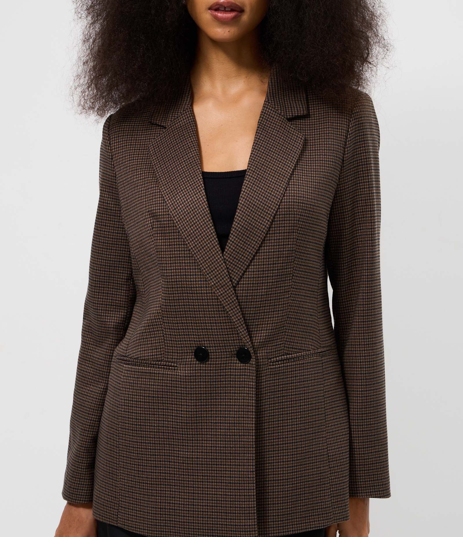 Blazer Alongado Alfaiatado Xadrez Marrom 5