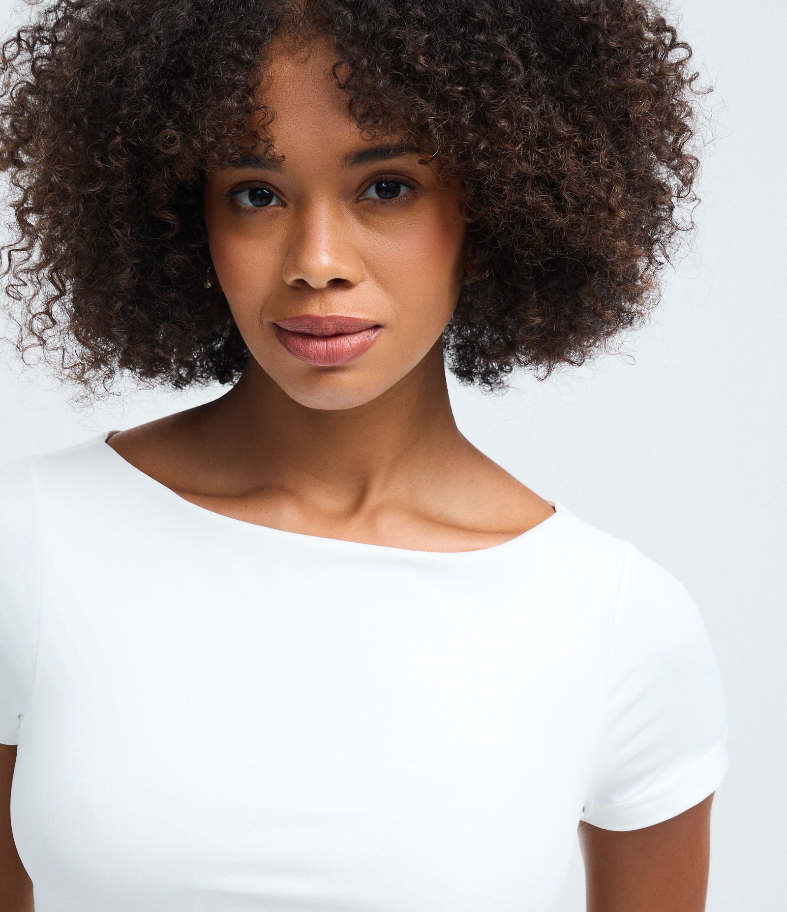 Blusa Manga Curta com Decote Canoa Branco 3