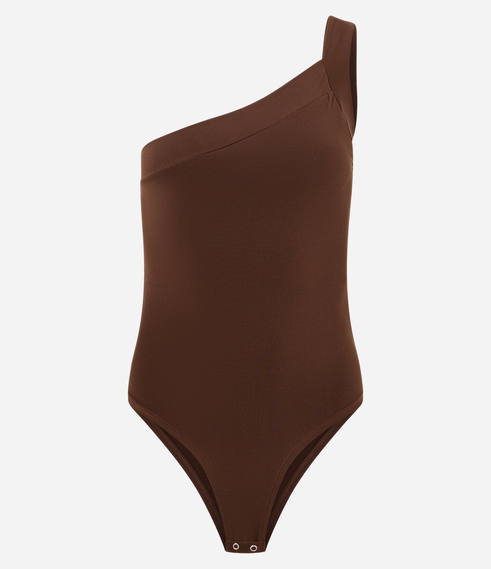 Body com Alça Assimétrica Sem Manga Marrom 3