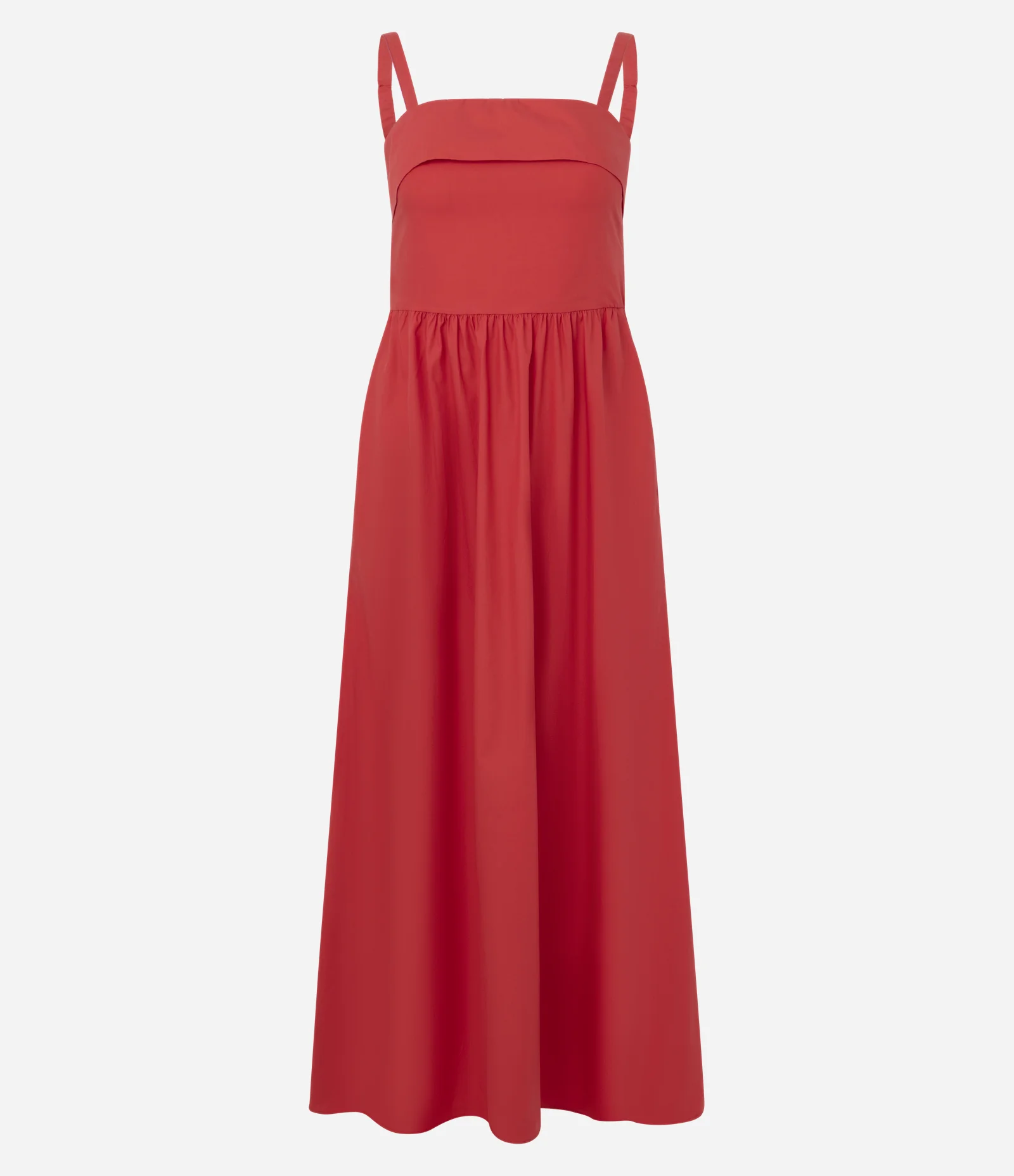 Vestido Longo em Algodão com Alças Finas Vermelho 5