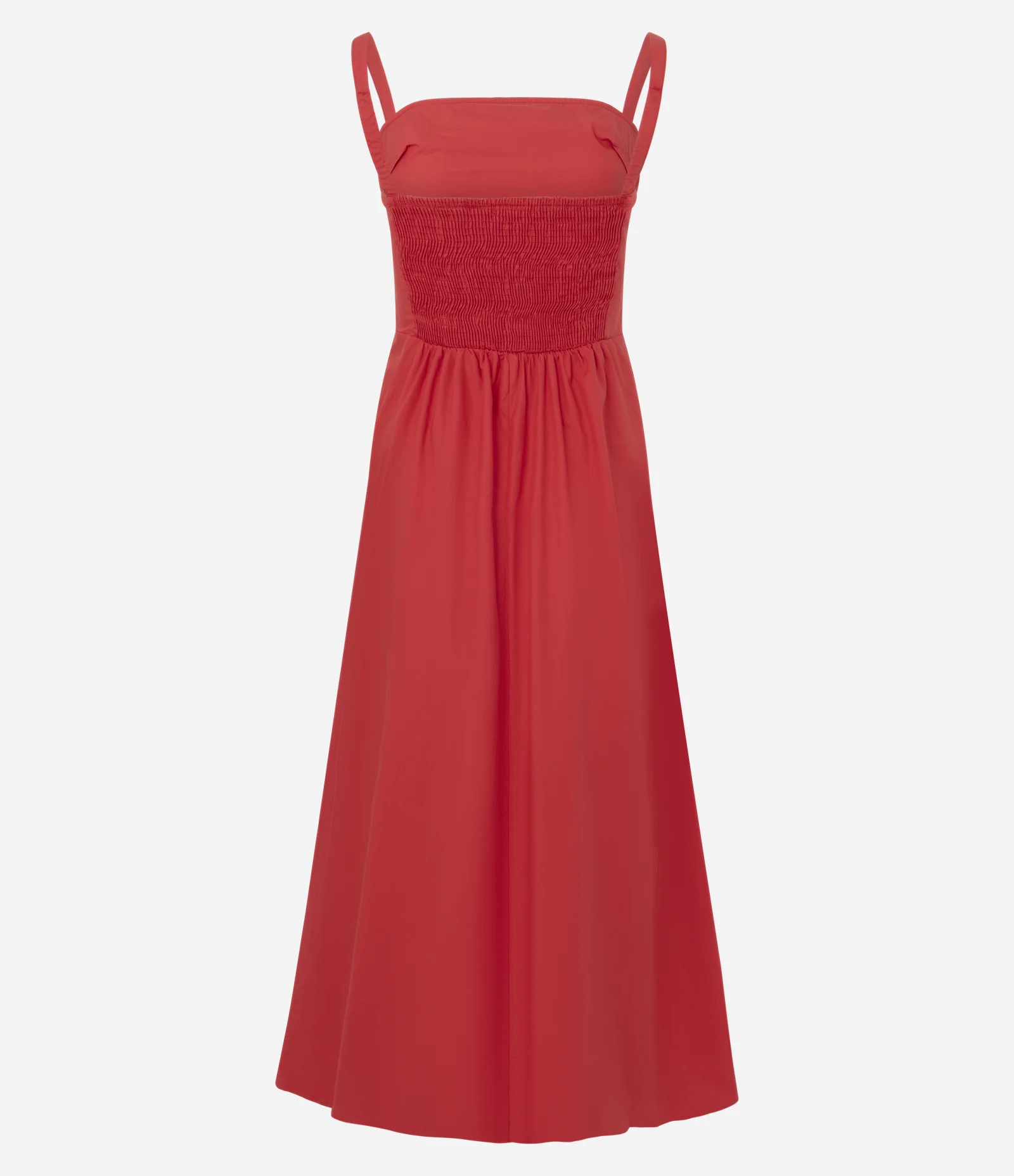 Vestido Longo em Algodão com Alças Finas Vermelho 6