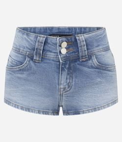 Short Micro em Jeans com Bolso Lapela