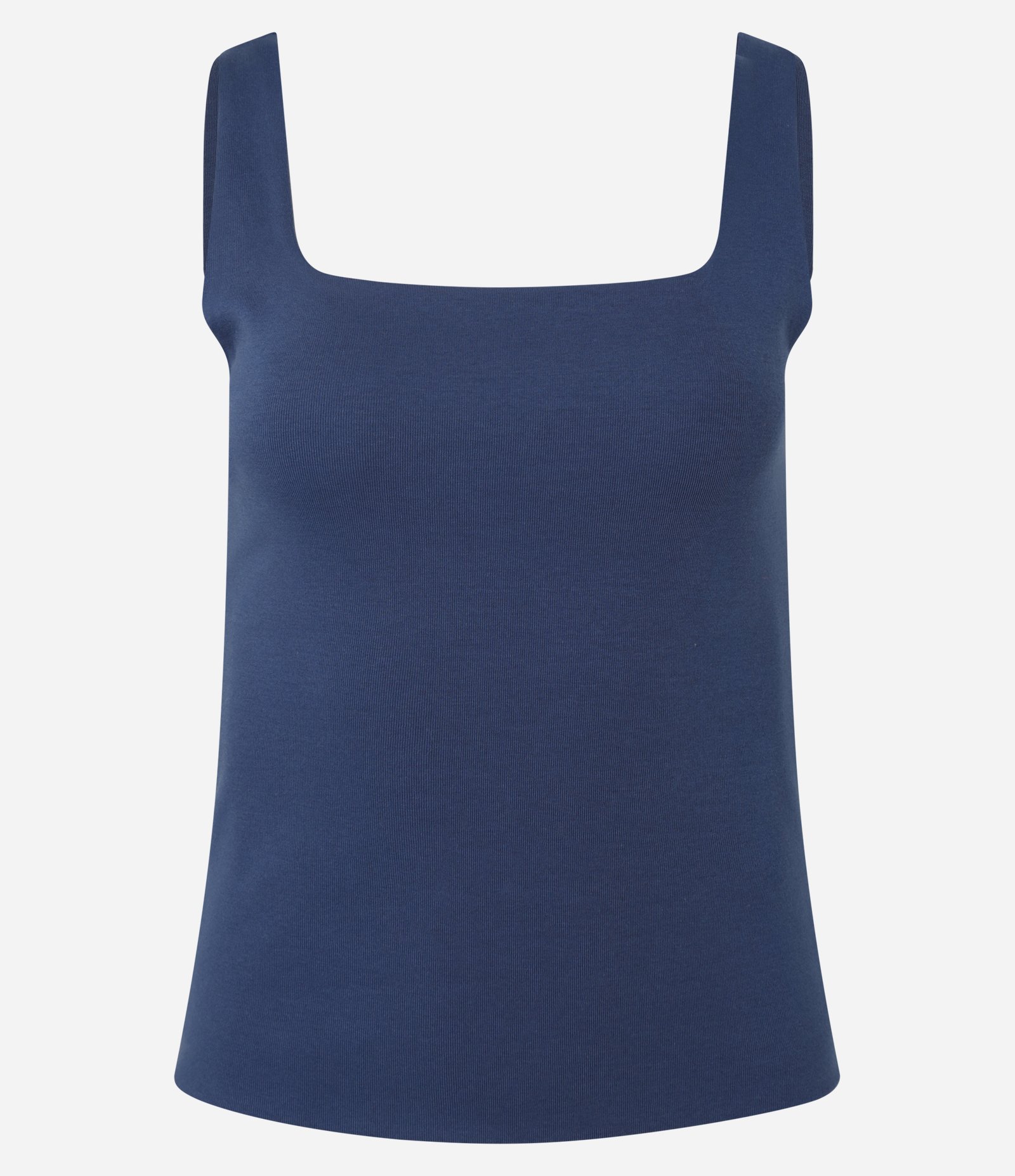 Blusa em Ribana com Decote Quadrado e Alça Larga Azul 5