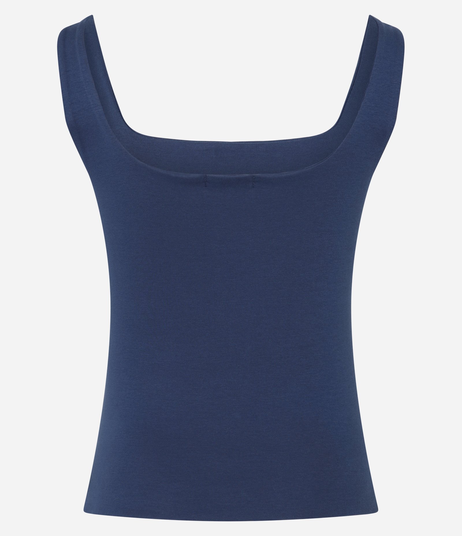 Blusa em Ribana com Decote Quadrado e Alça Larga Azul 6