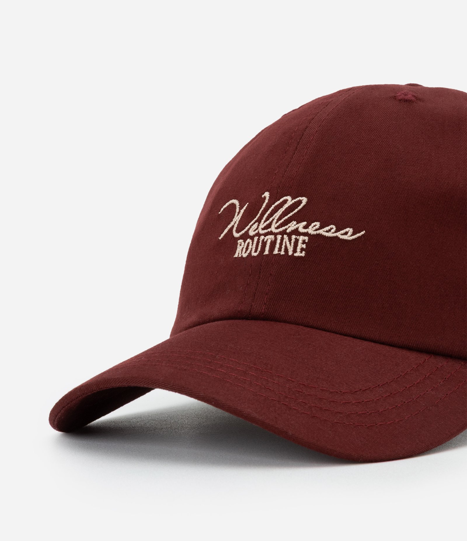 Boné Aba Curva em Sarja com Bordado Wellness Routine Vermelho 5