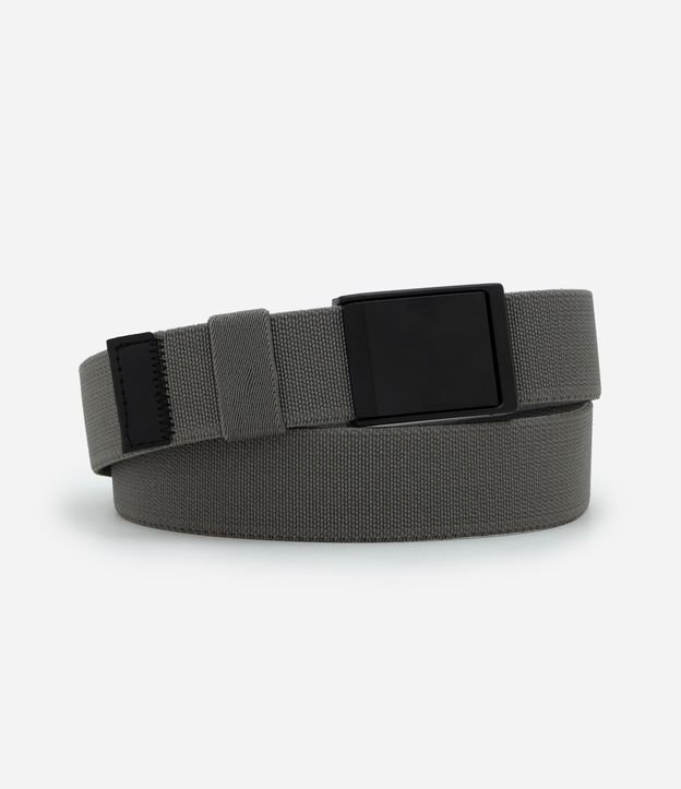 Cinto em Poliéster Liso Estilo Militar com Fita Elástica