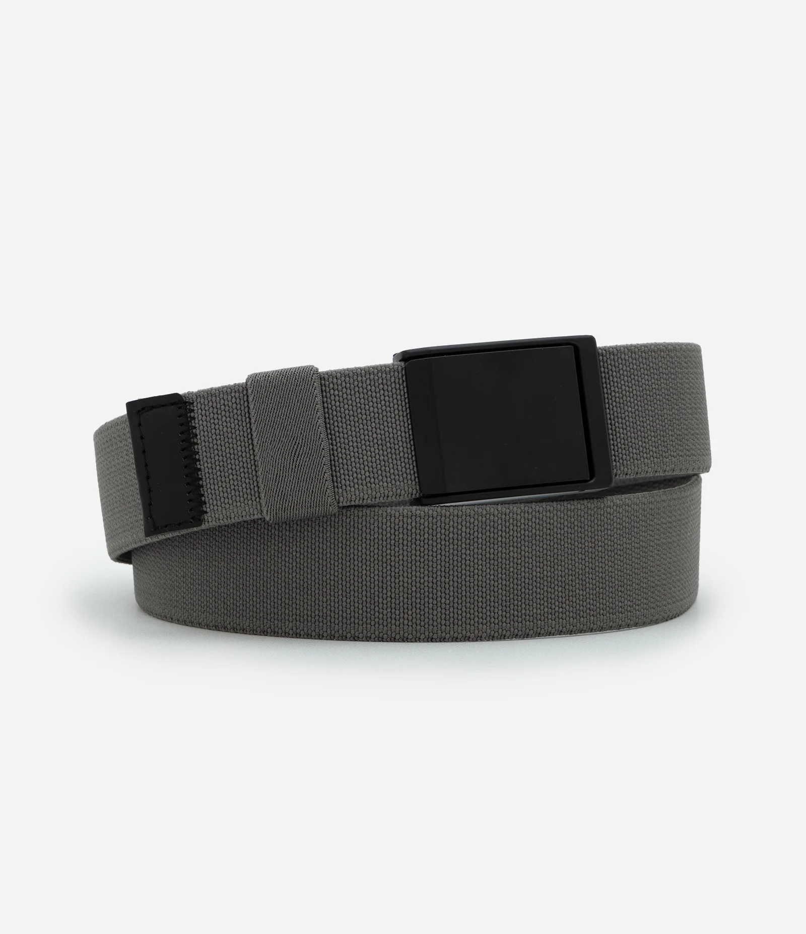 Cinto em Poliéster Liso Estilo Militar com Fita Elástica Cinza 1