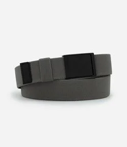 Cinto em Poliéster Liso Estilo Militar com Fita Elástica