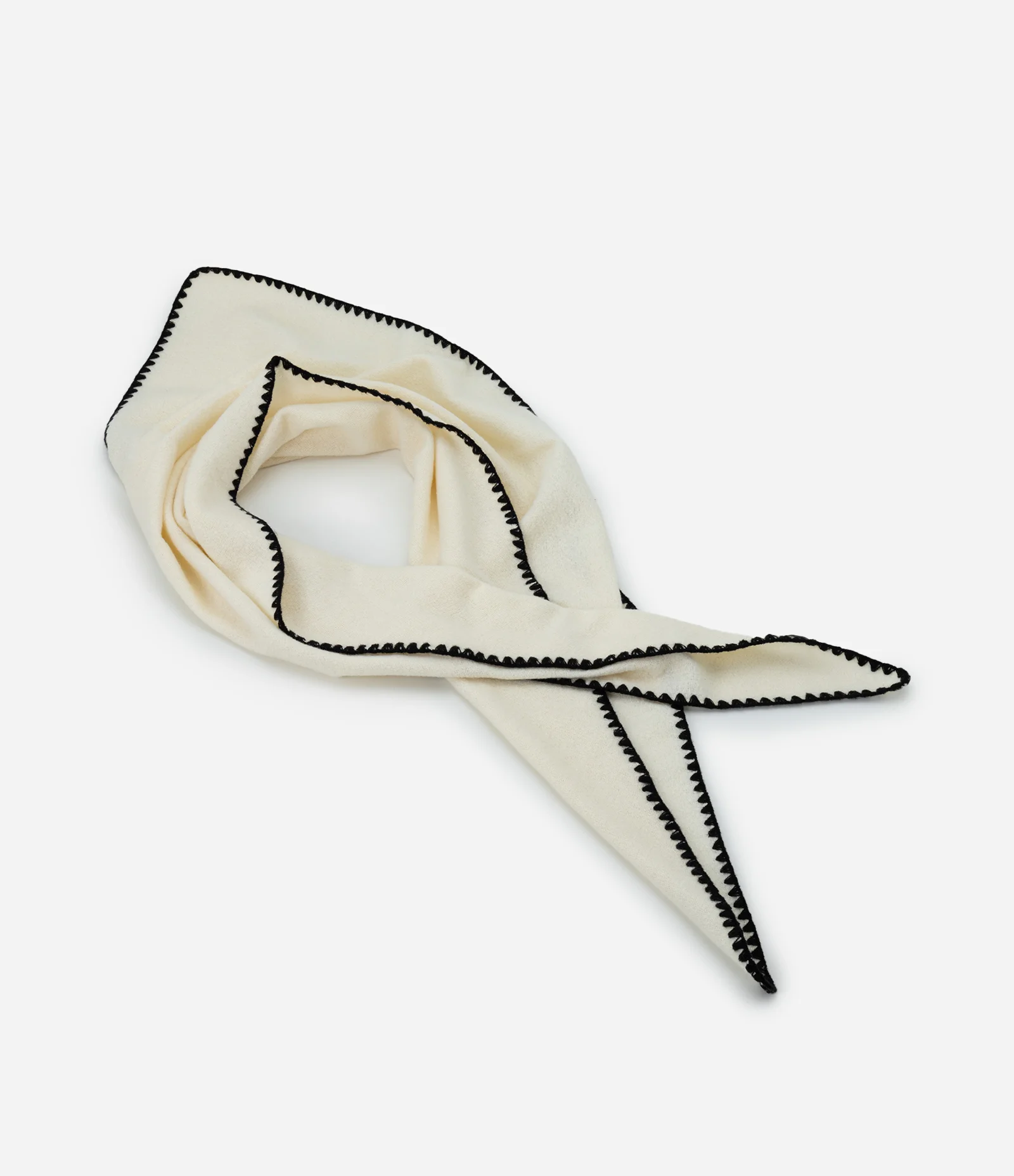 Cachecol Tricô Lisa com Pesponto Contrastante Bege 2