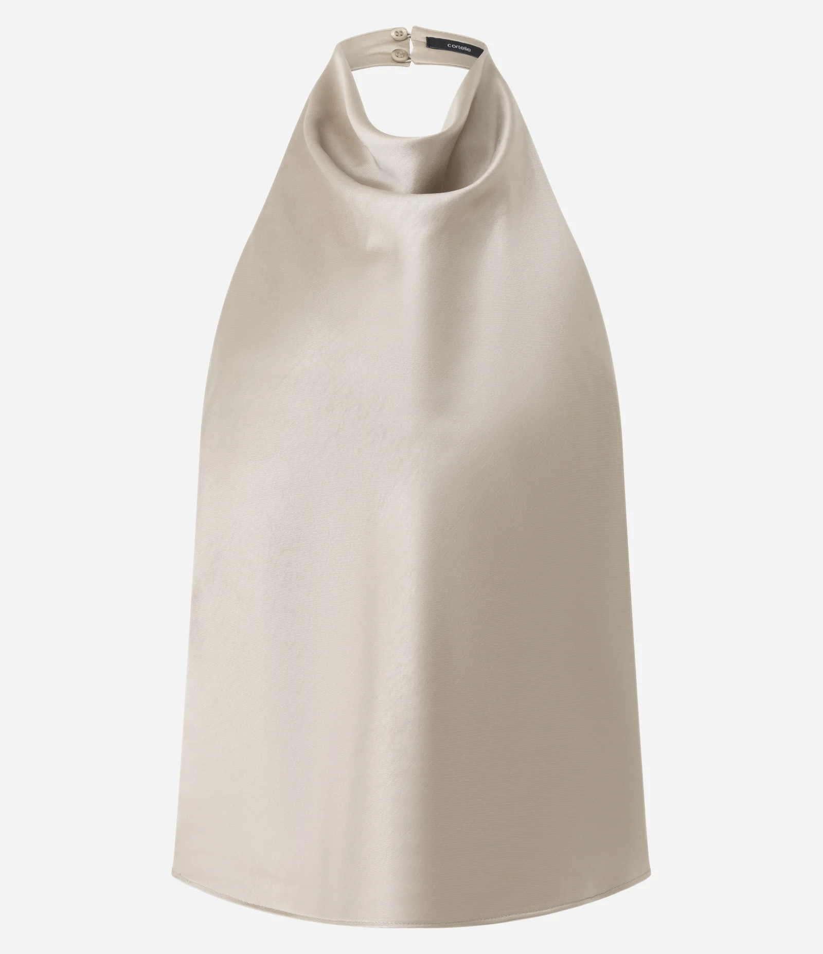 Blusa Frente Única em Cetim Bege 1