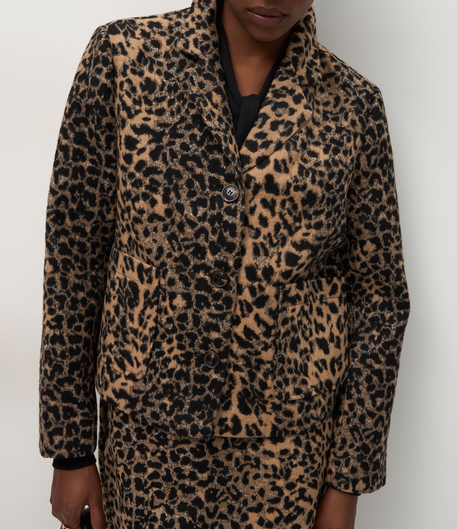 Blazer Leve Animal Print com Abotoamento Frontal Animal Print 4