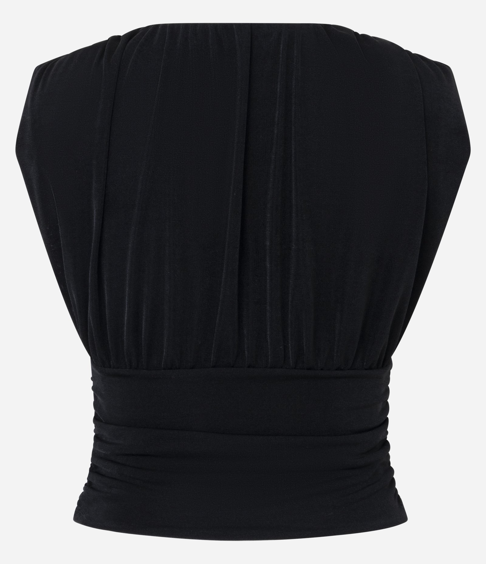 Blusa em Ribana com Decote Profundo e Ombreira Preto 5