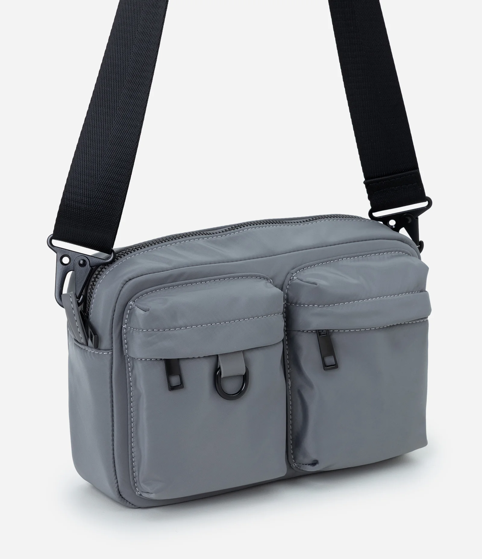 Bolsa Shoulder Bag com 2 Bolsos Cinza 1