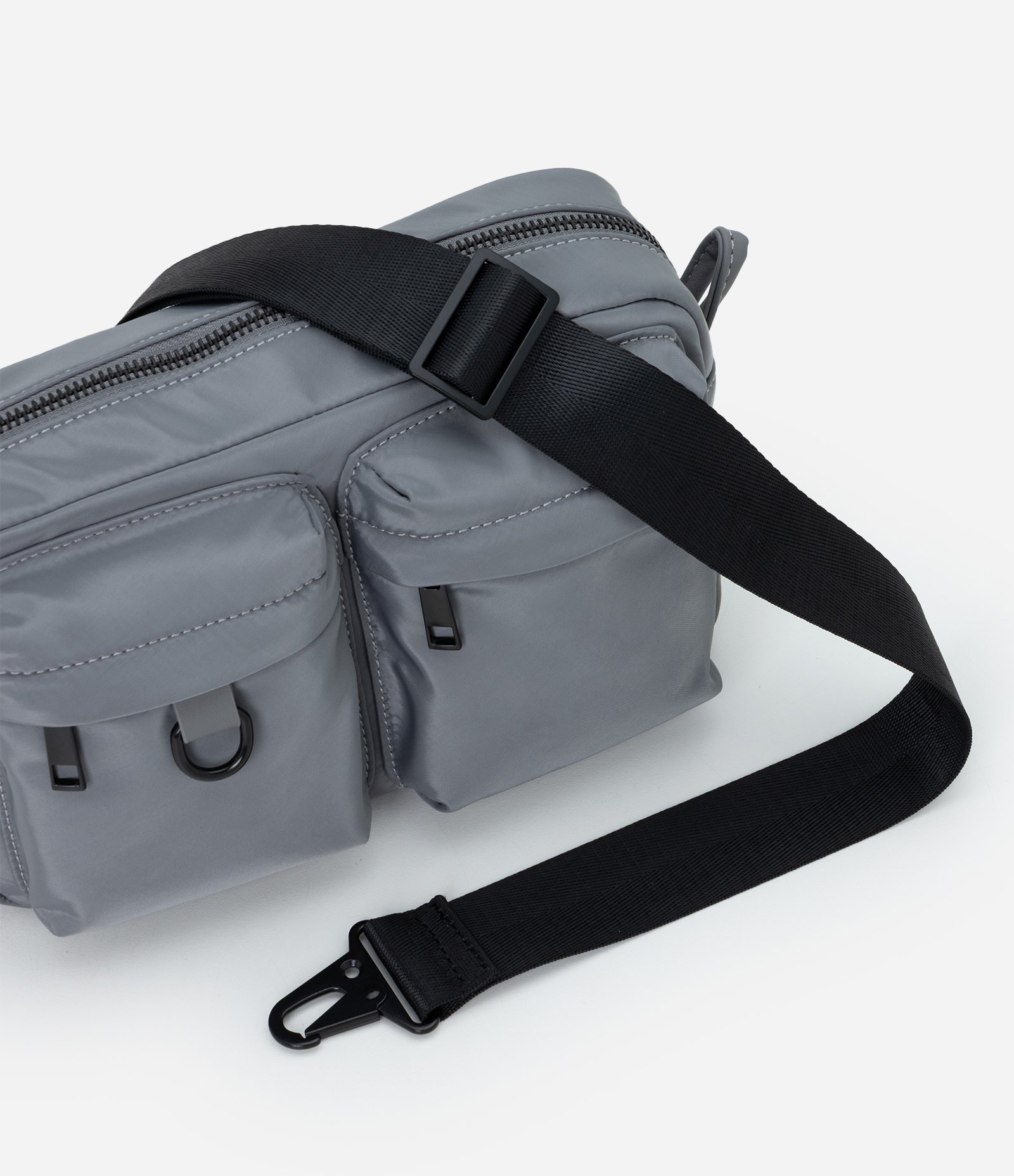 Bolsa Shoulder Bag com 2 Bolsos Cinza 6