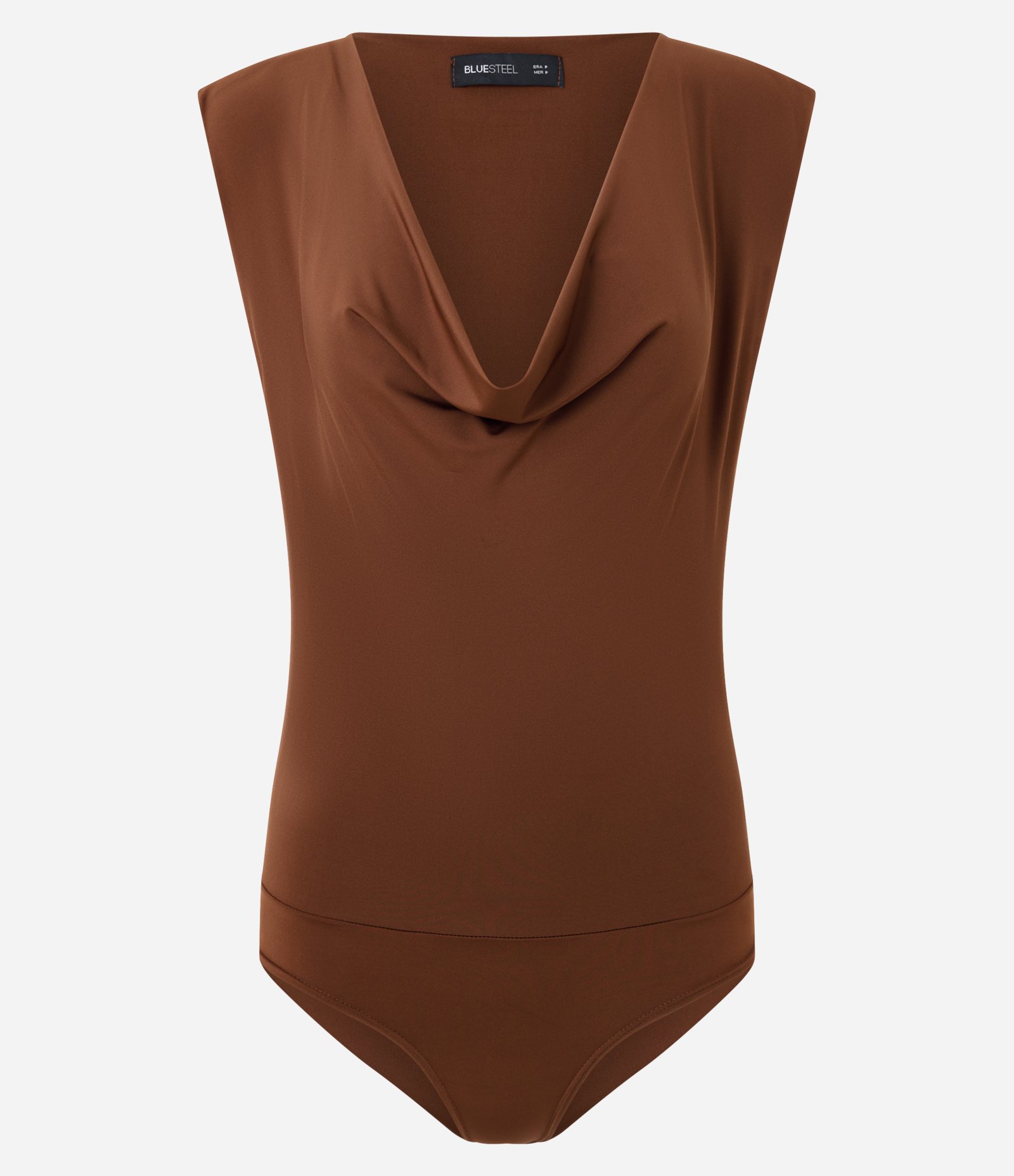 Body em Microfibra com Decote Degagê e Ombreira Marrom 5