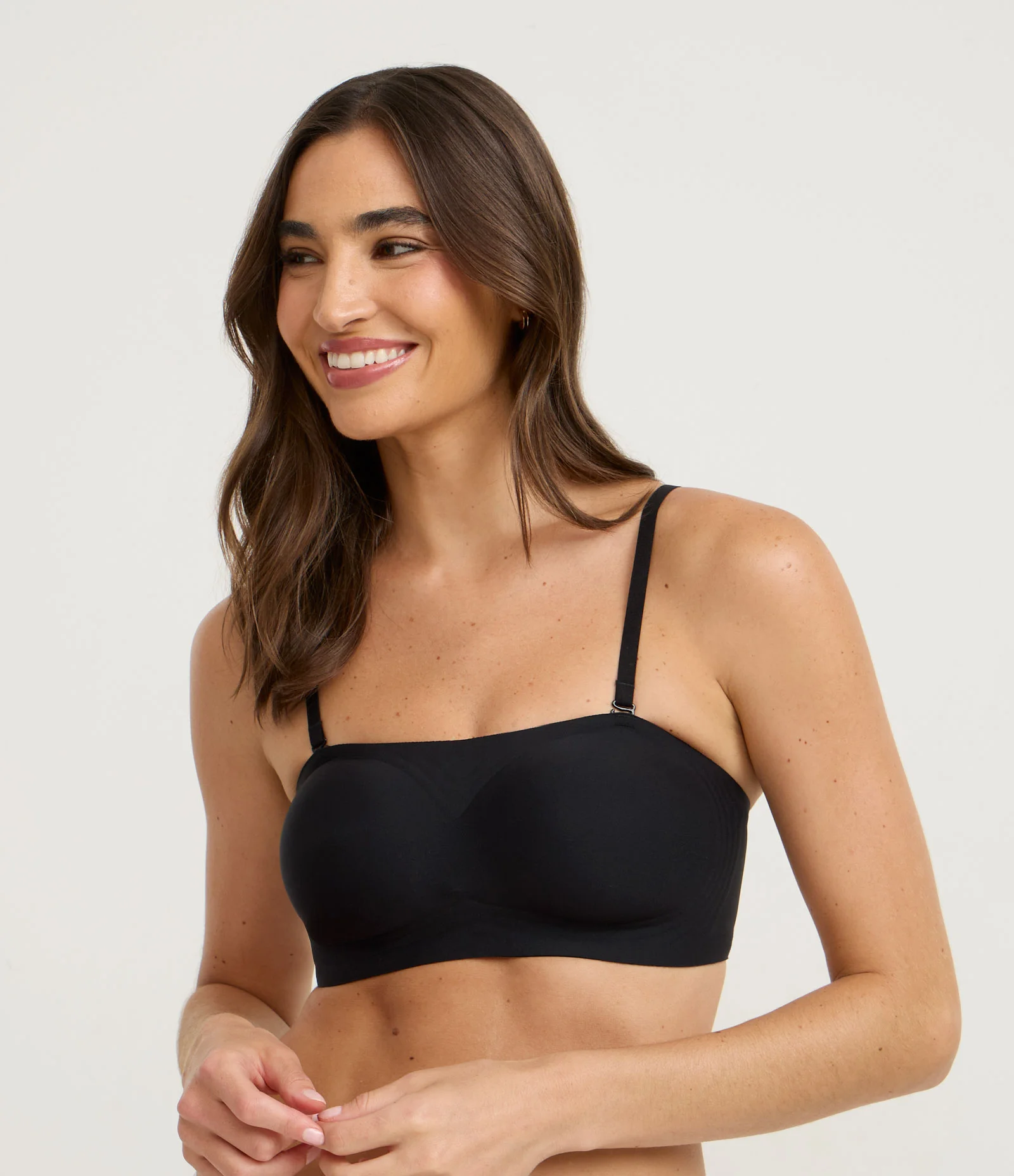 Sutiã sem Aro com Alça e Bojo Removível Fita Up Preto 1