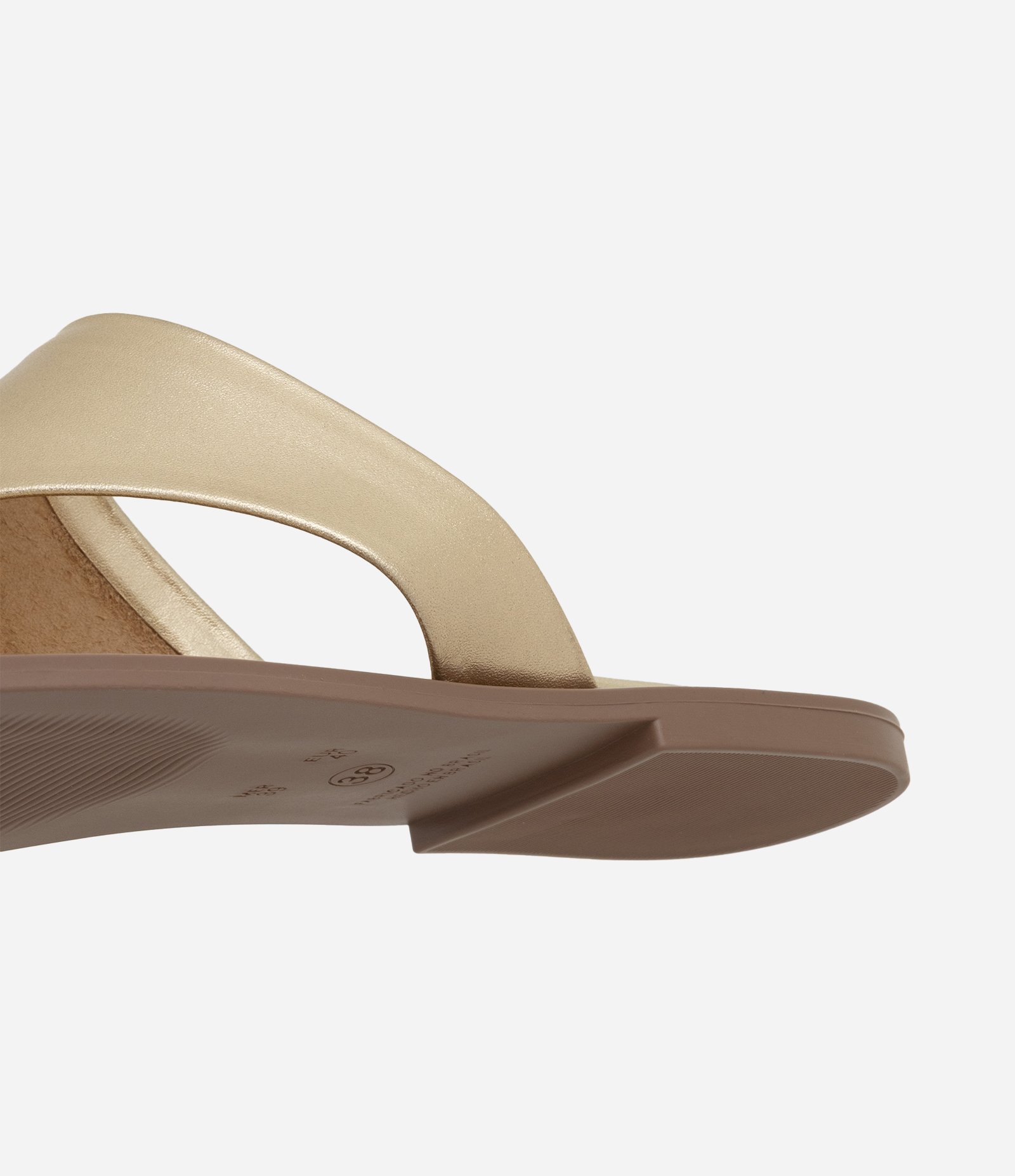 Sandália Rasteirinha Mule em Couro com Cabedal Largo Dourado 3