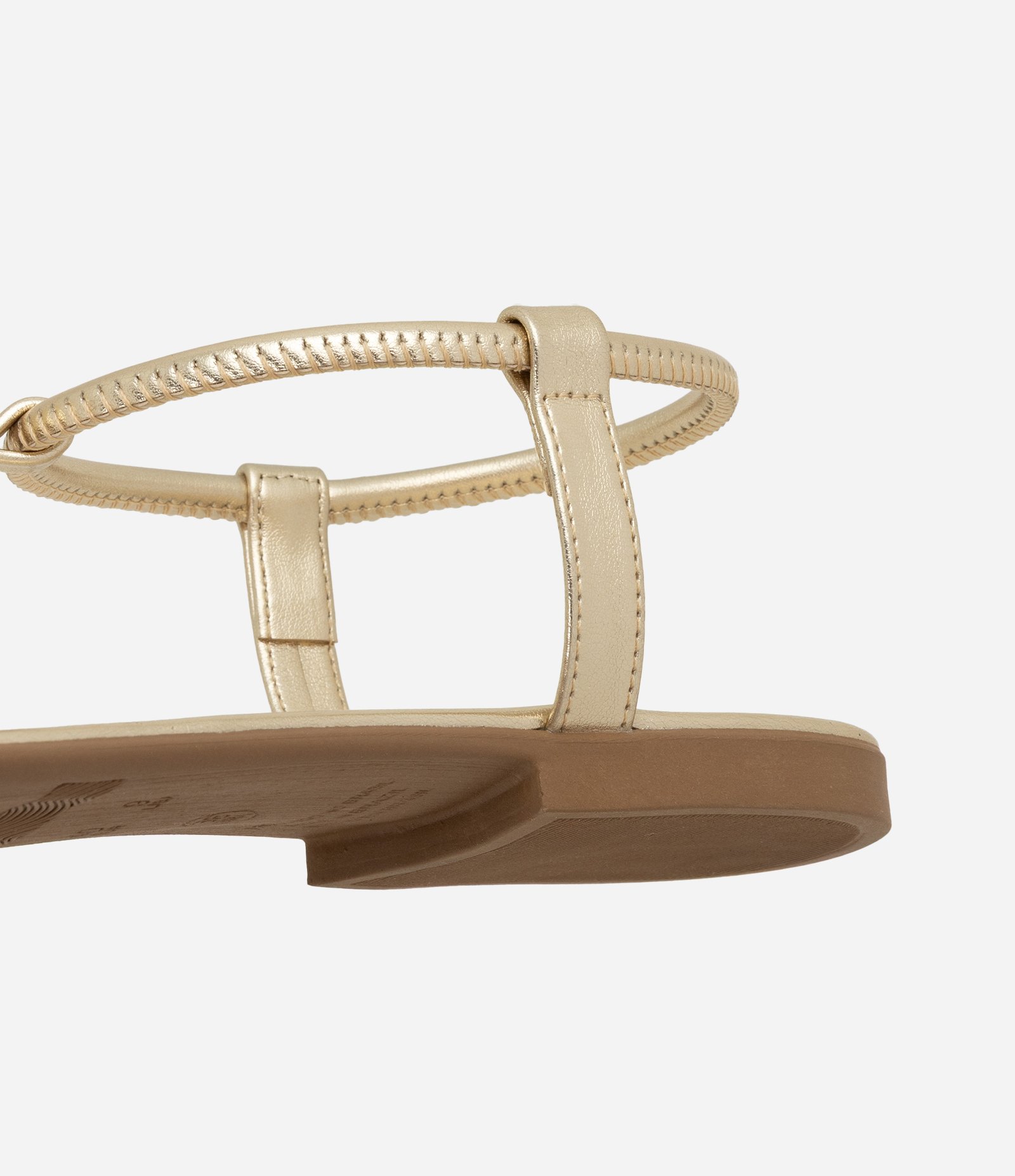 Sandália Rasteira Tira Única com Enfeite Bold Dourado 4