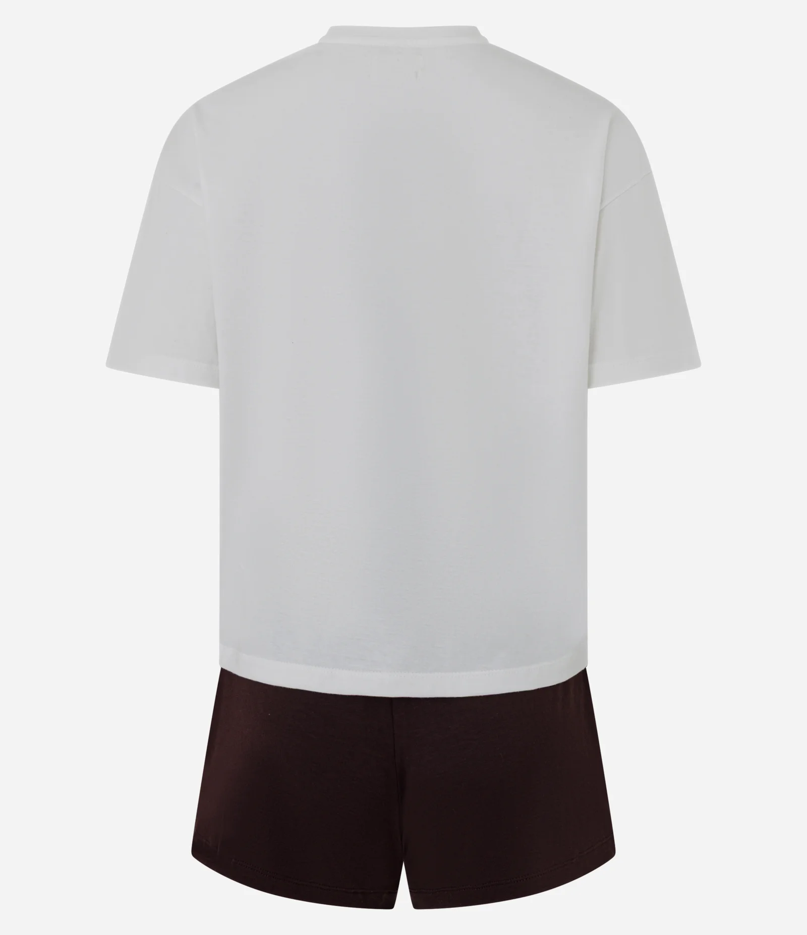 Pijama Curto em Algodão Estampa Café Expresso Branco 2