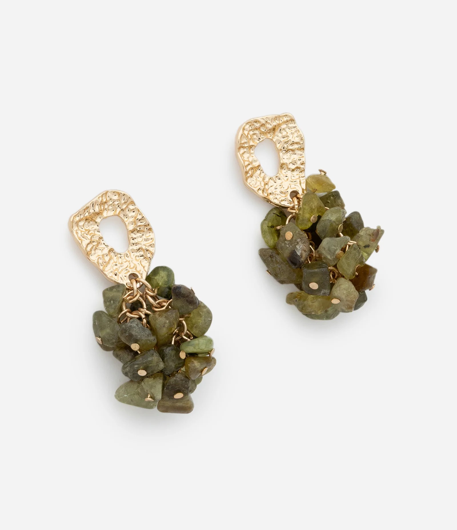 Brinco Médio com Cascalhos Orgânicos Verde 2