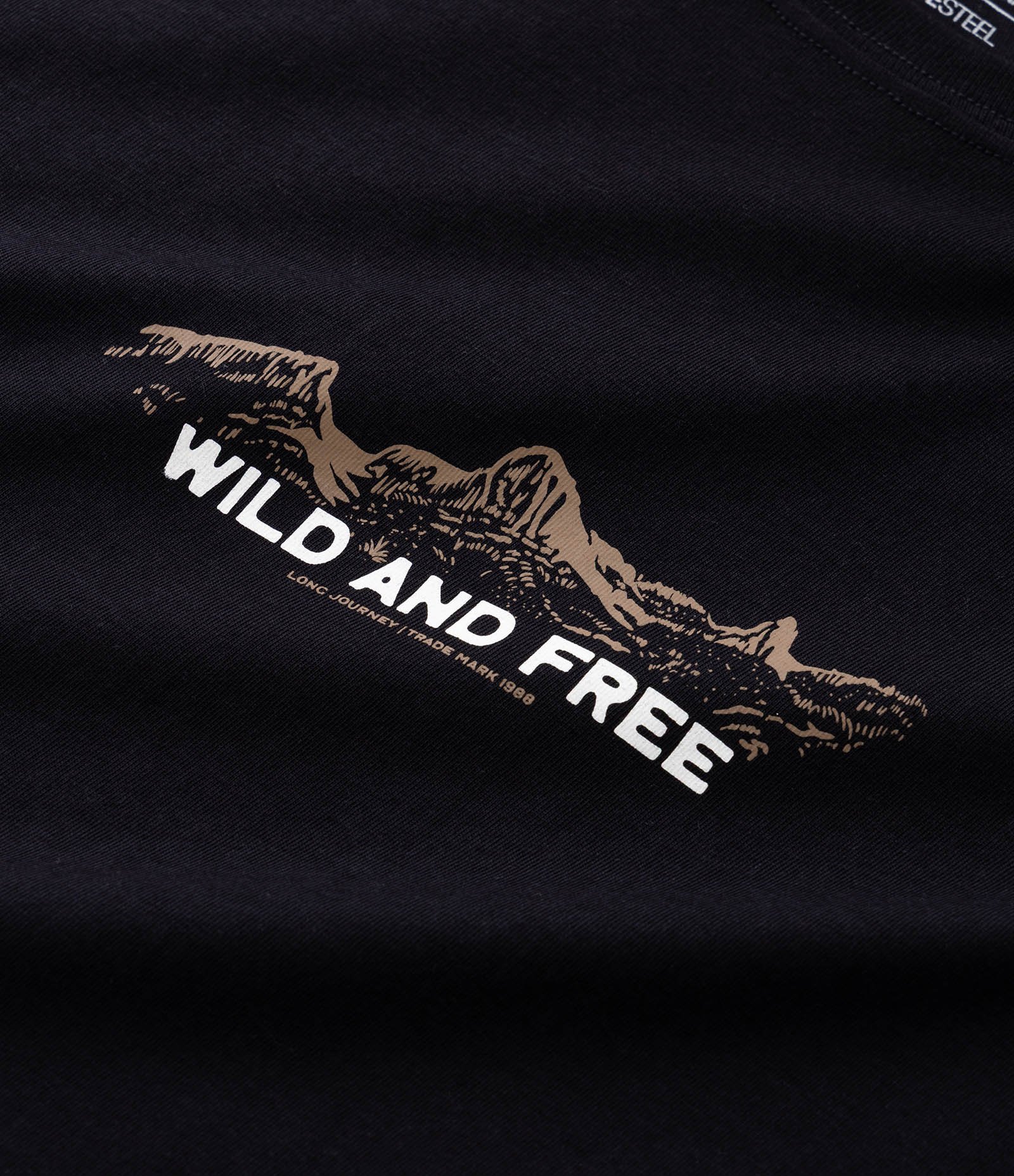 Camiseta em Meia Malha Manga Curta com Lettering Wild and Free Preto 7