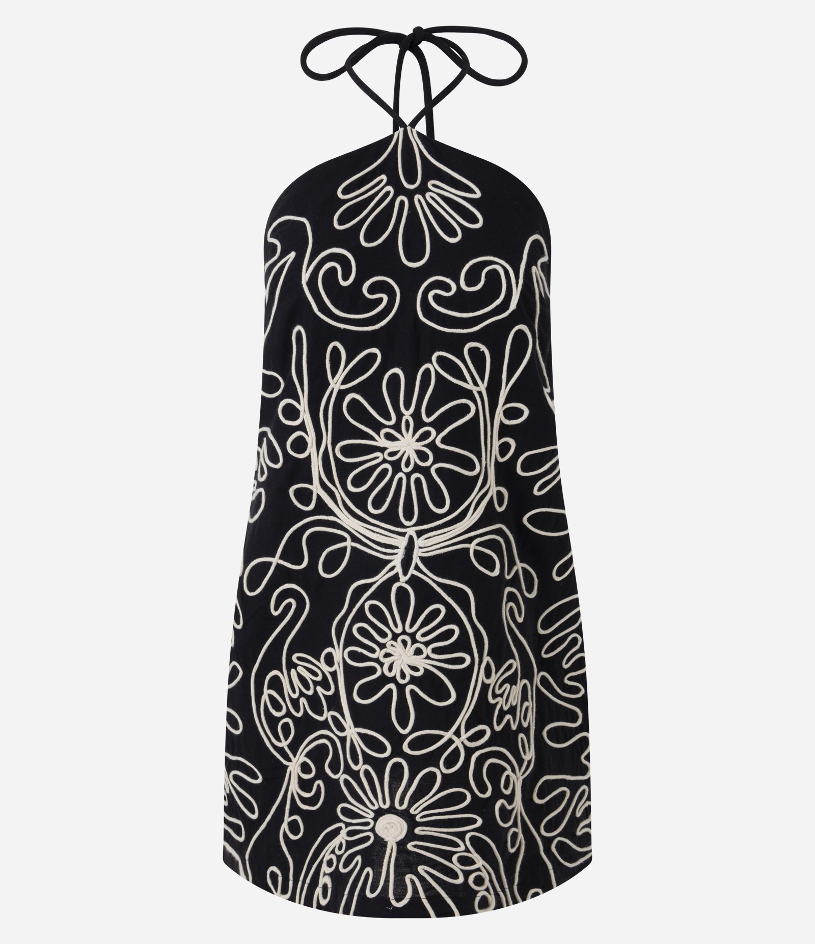 Vestido Curto Frente Única com Amarração Preto 1