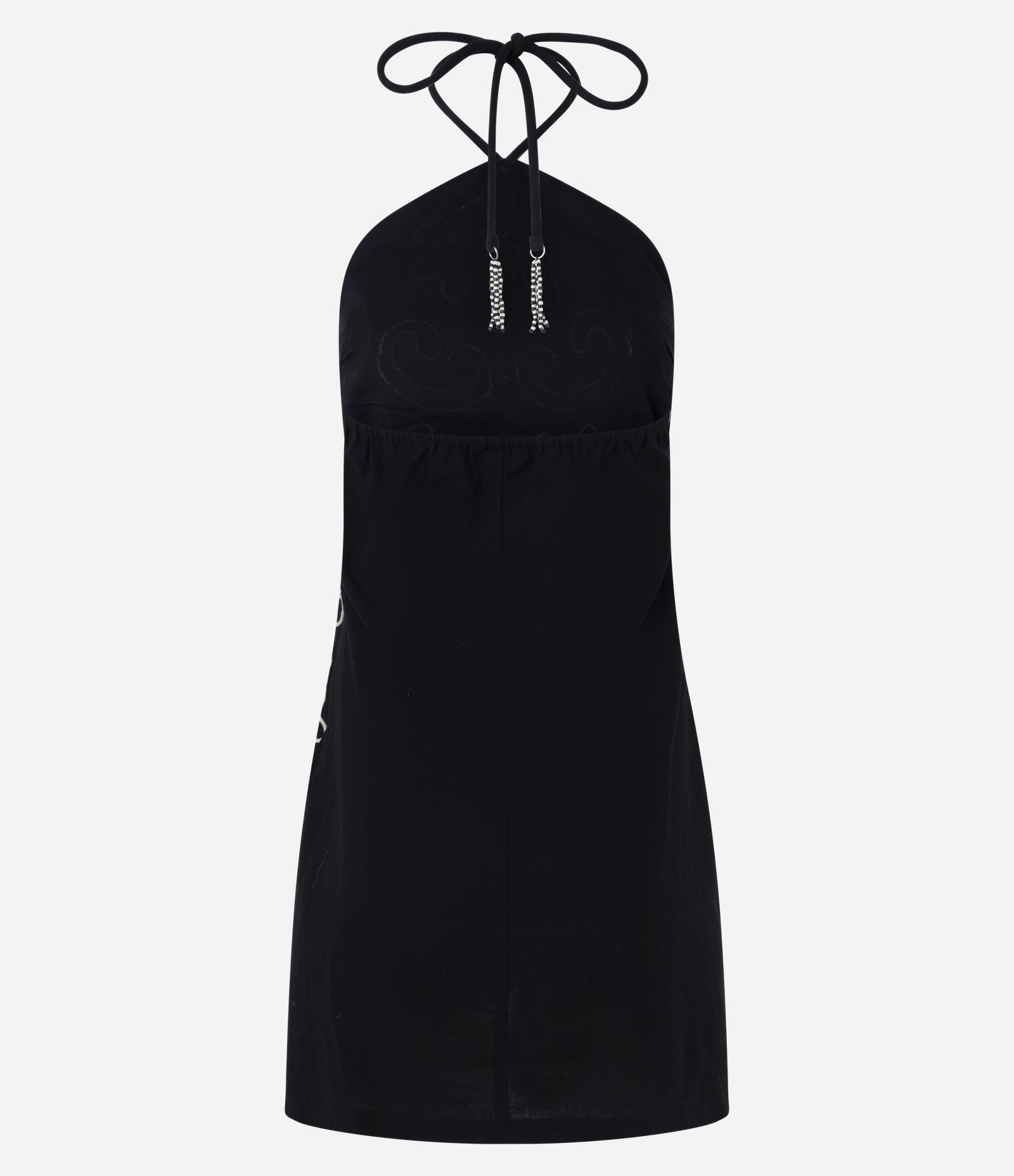 Vestido Curto Frente Única com Amarração Preto 3