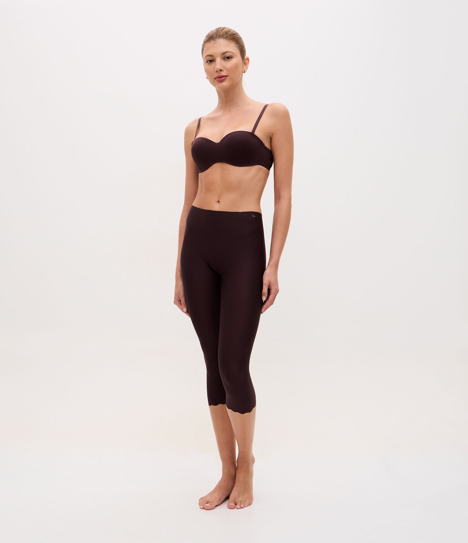 Calça Corsário Funcional em Microfibra Marrom 1