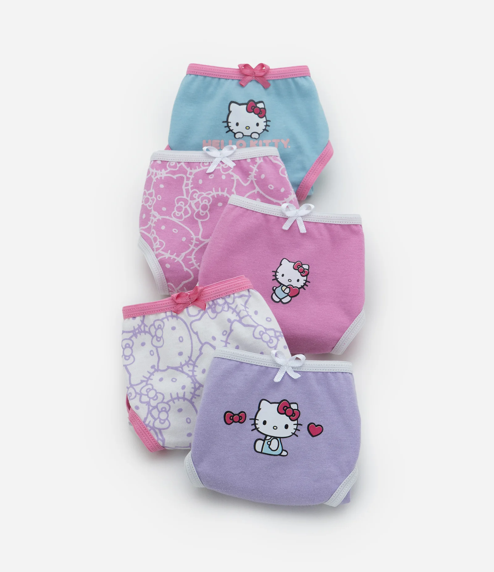 Kit 05 Calcinhas Infantis em Algodão com Hello Kitty – Tam 4 a 14 Anos Sortido 1