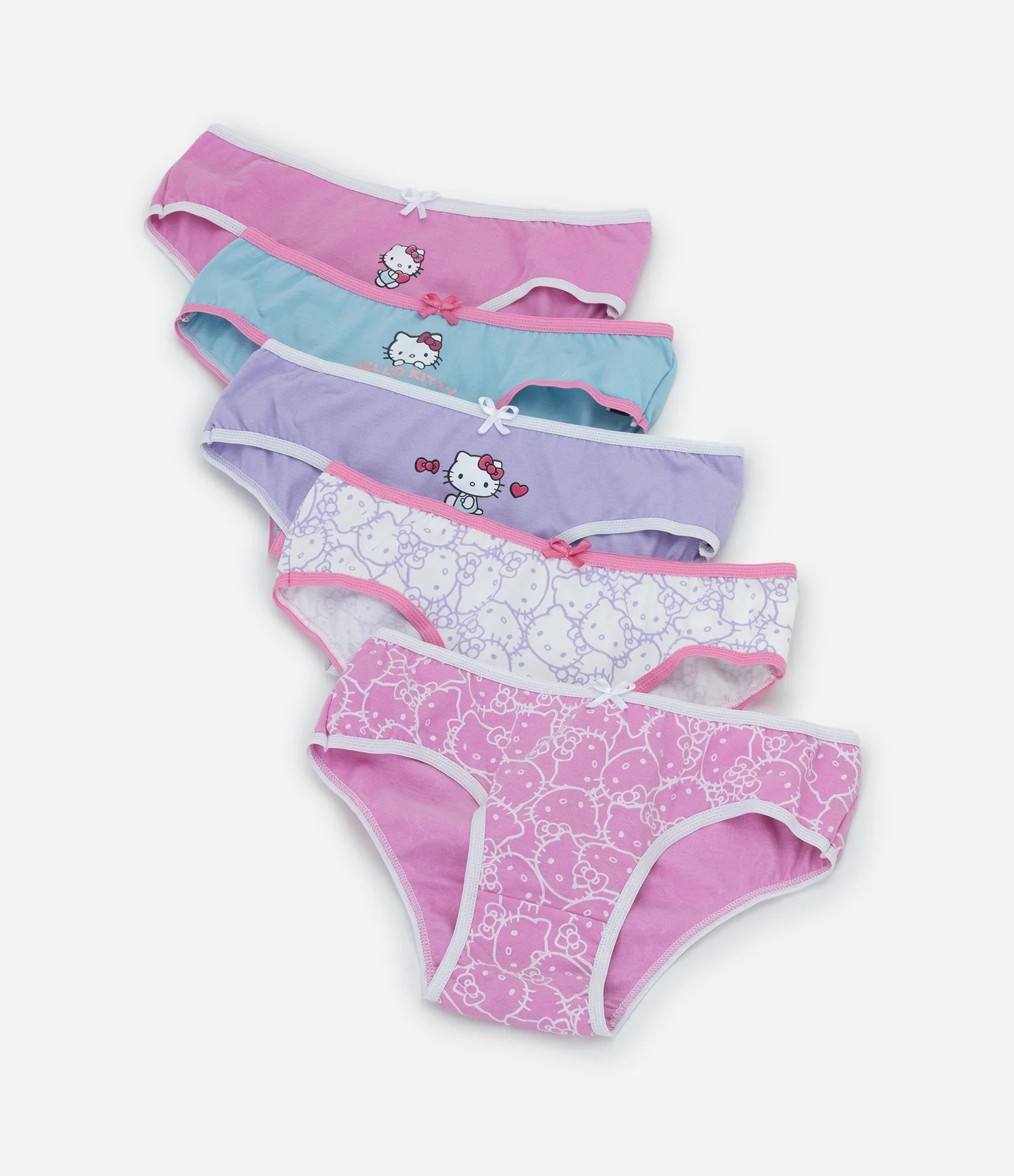 Kit 05 Calcinhas Infantis em Algodão com Hello Kitty – Tam 4 a 14 Anos Sortido 2