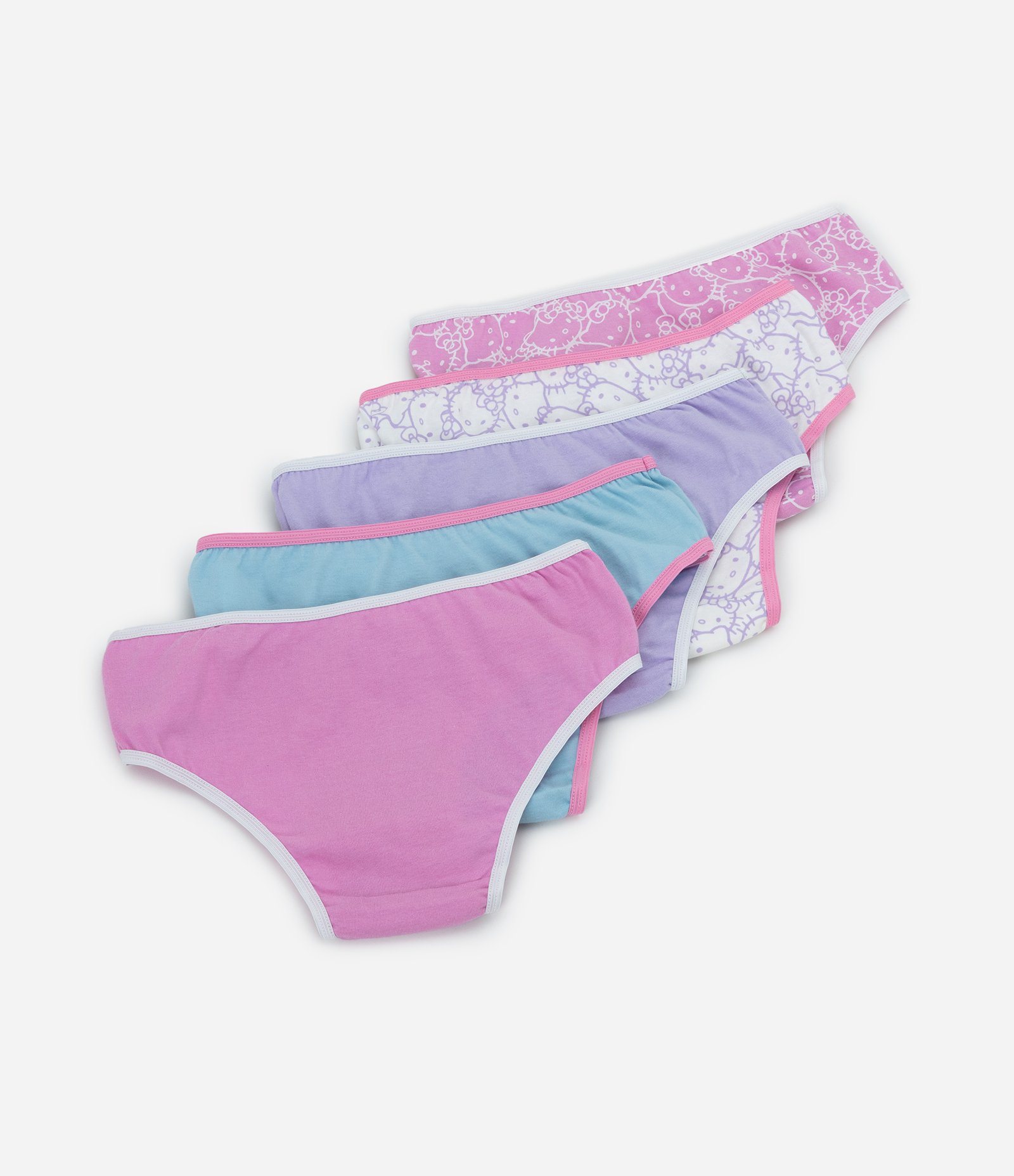Kit 05 Calcinhas Infantis em Algodão com Hello Kitty – Tam 4 a 14 Anos Sortido 3