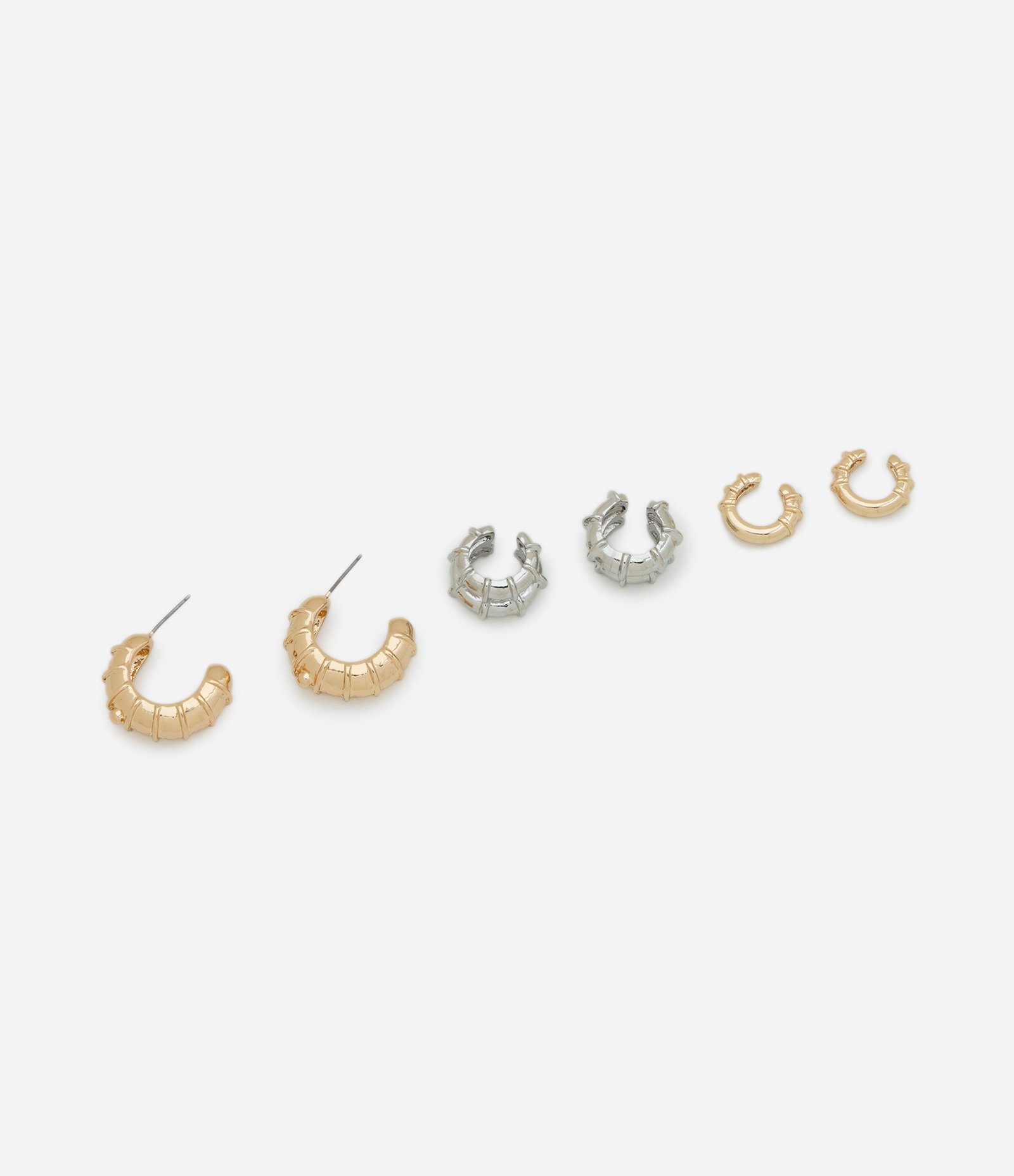 Conjunto de Brinco Argola e Piercing Fake Multicores 1