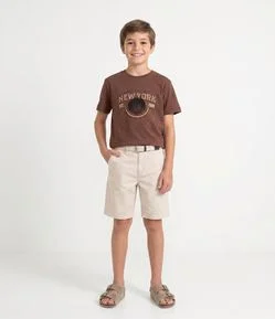 Camiseta Infantil com Estampa Basquete New York – Tam 5 a 14 Anos