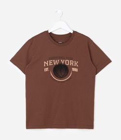 Camiseta Infantil com Estampa Basquete New York – Tam 5 a 14 Anos