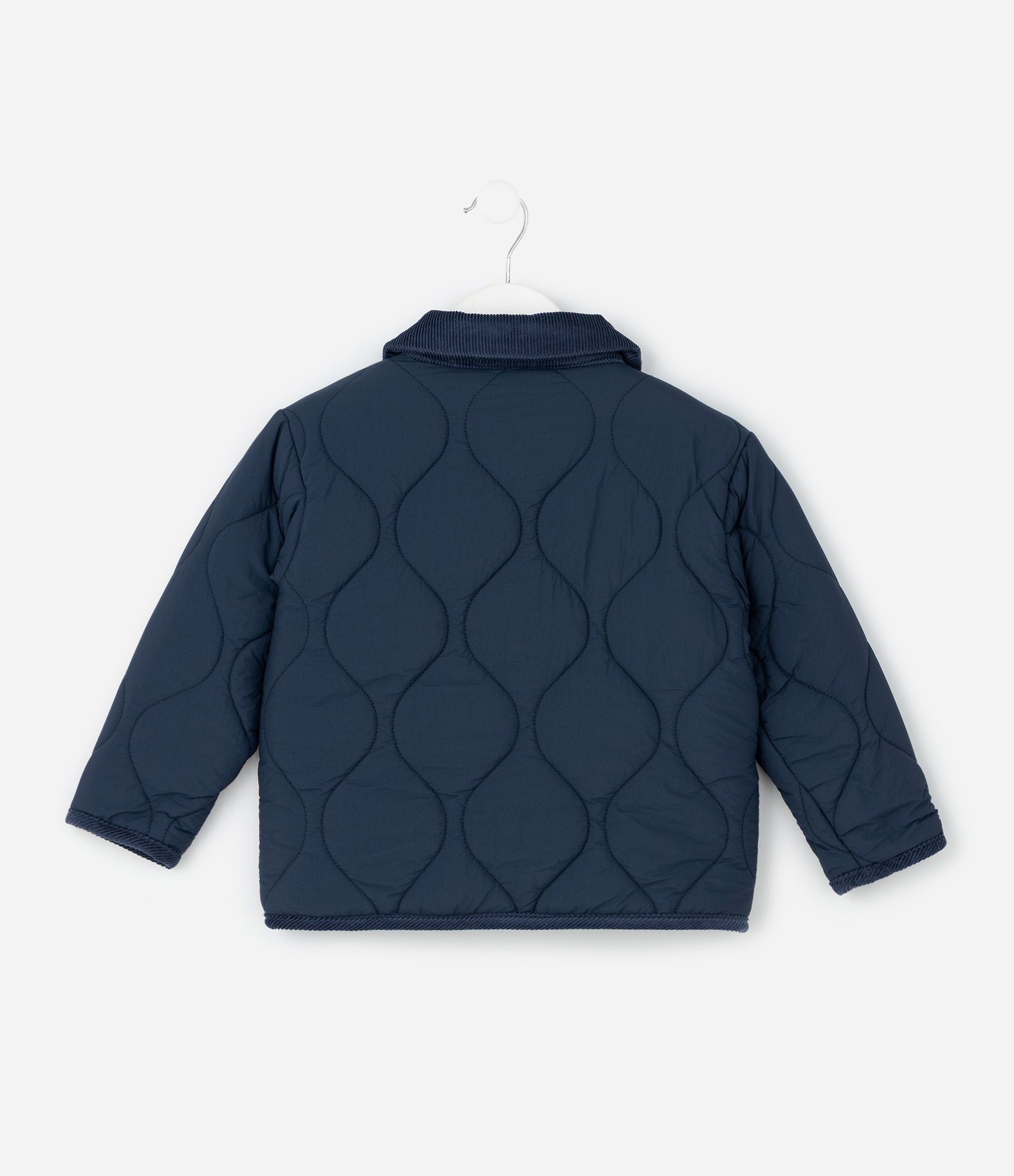 Jaqueta Infantil Matelassada com Gola em Veludo – Tam 1 a 6 Anos Azul Marinho 2