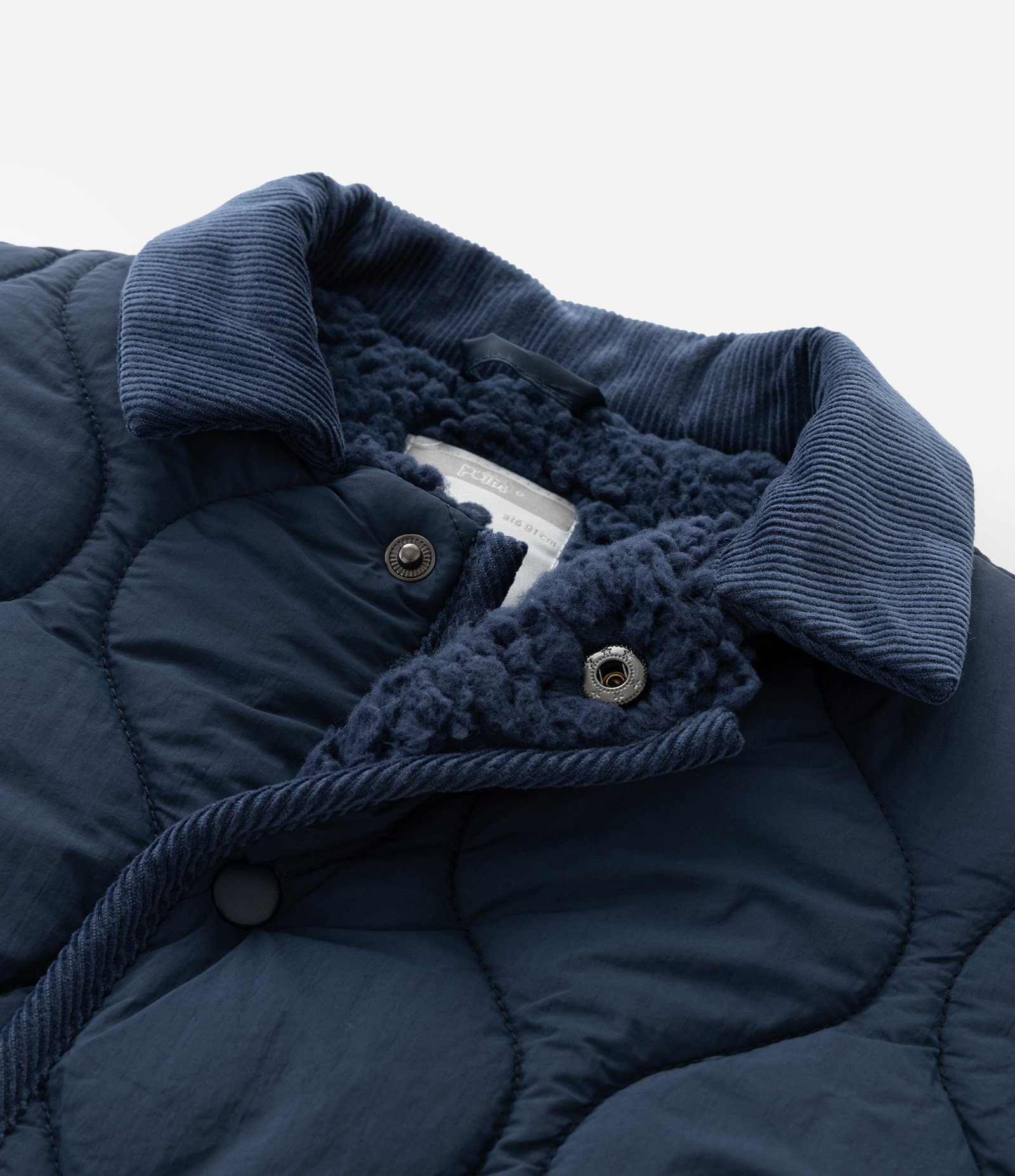 Jaqueta Infantil Matelassada com Gola em Veludo – Tam 1 a 6 Anos Azul Marinho 5