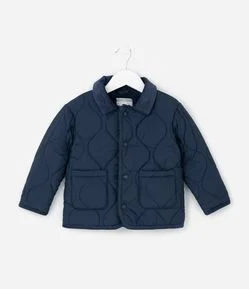 Jaqueta Infantil Matelassada com Gola em Veludo – Tam 1 a 6 Anos