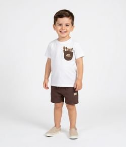 Bermuda Infantil em Modal com Recortes - Tam 1 a 5 anos
