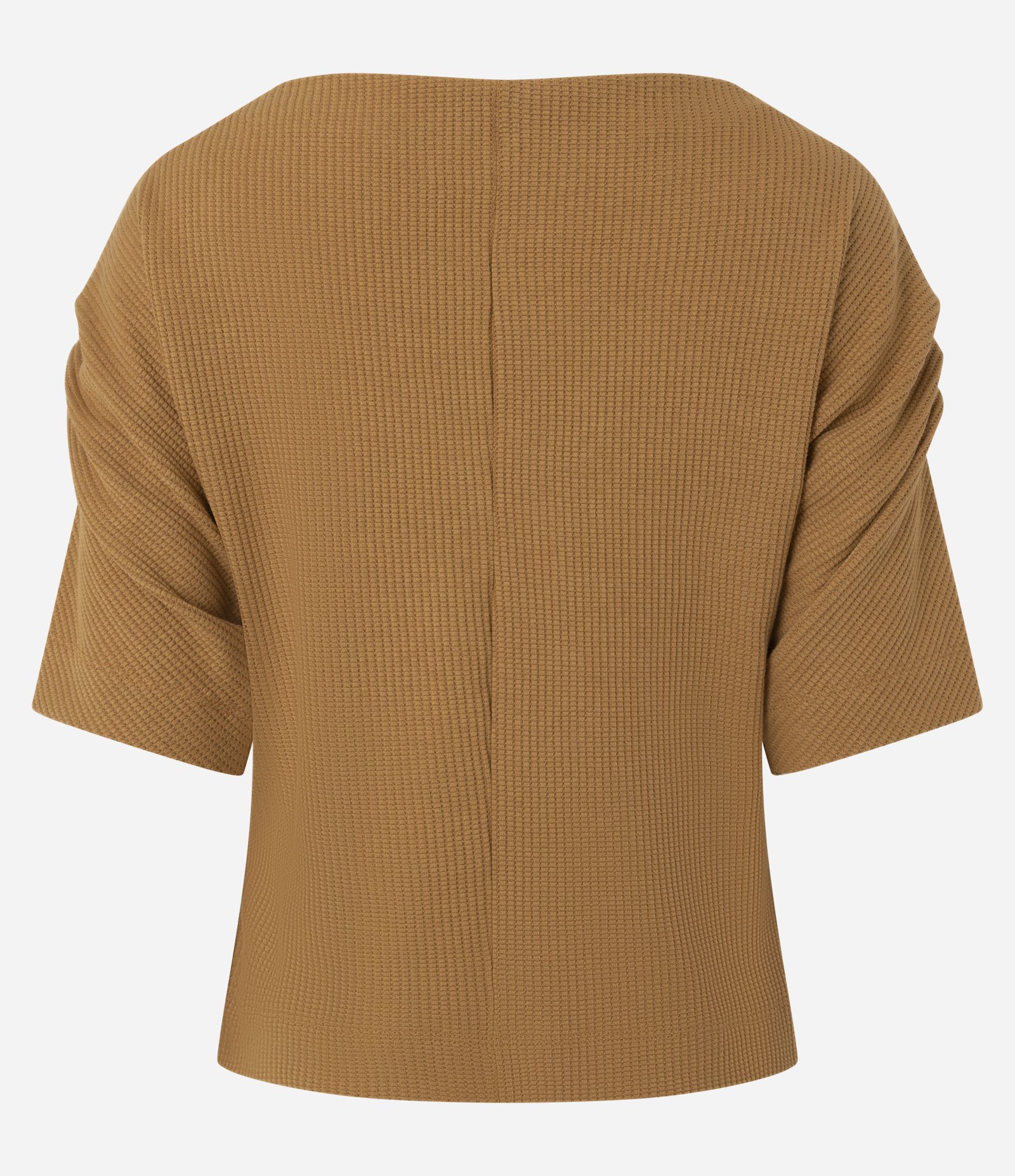 Blusa Texturizada com Pregas nos Ombros Marrom 3