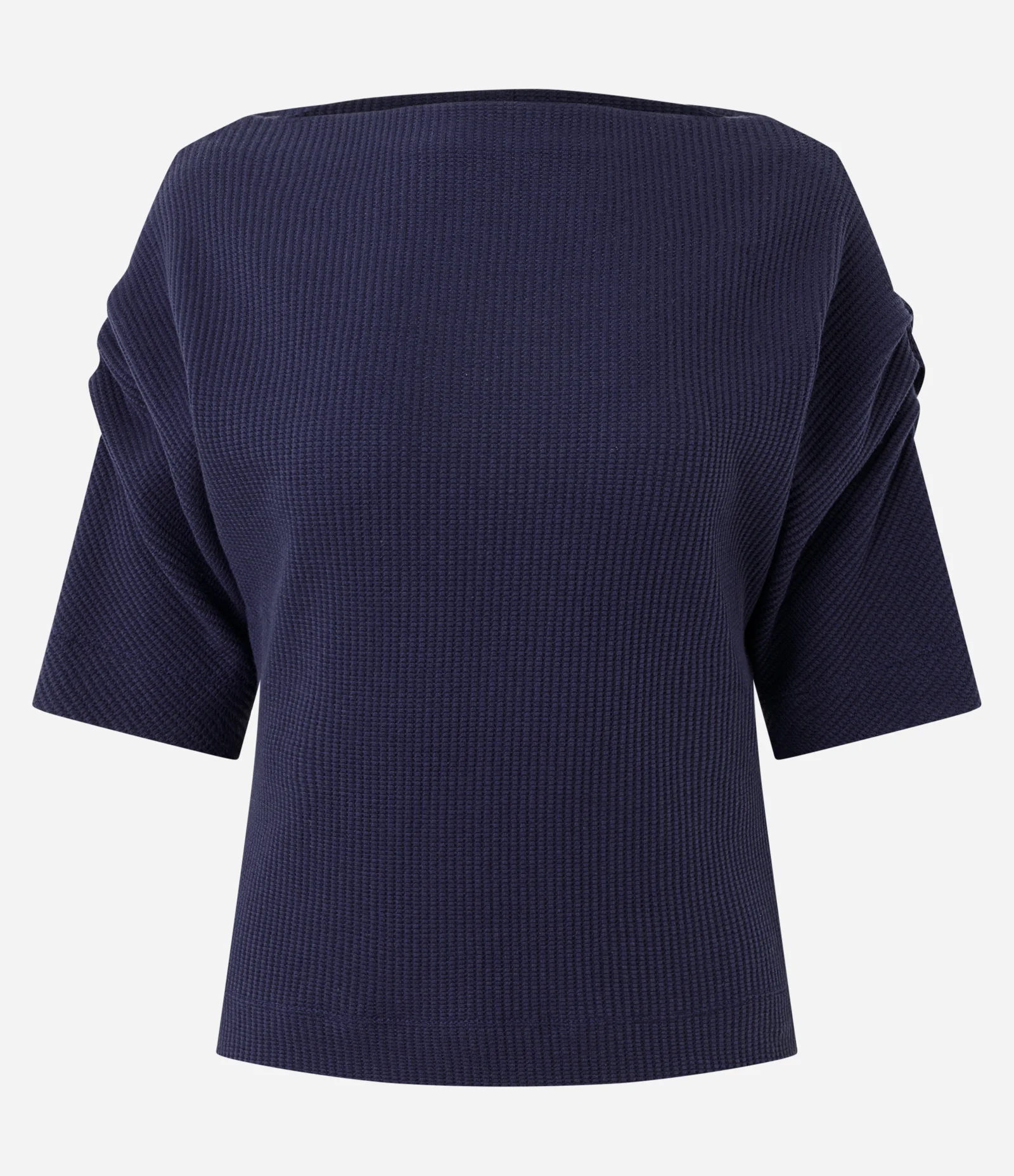 Blusa Texturizada com Pregas nos Ombros Azul 1