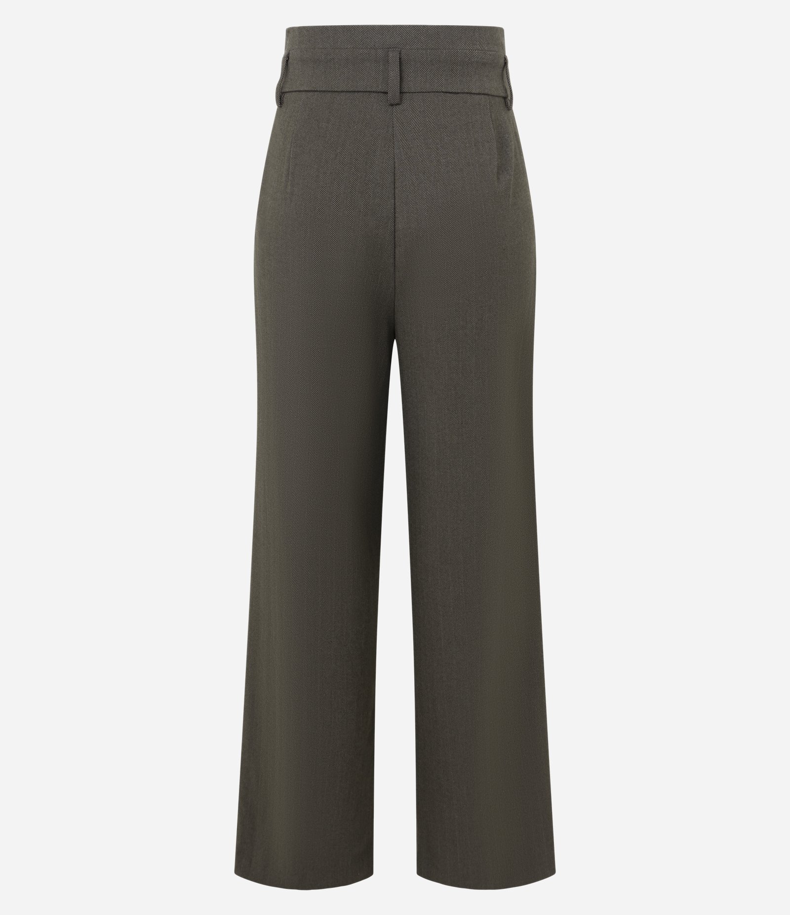 Calça Reta Texturizada com Cinto Verde 7