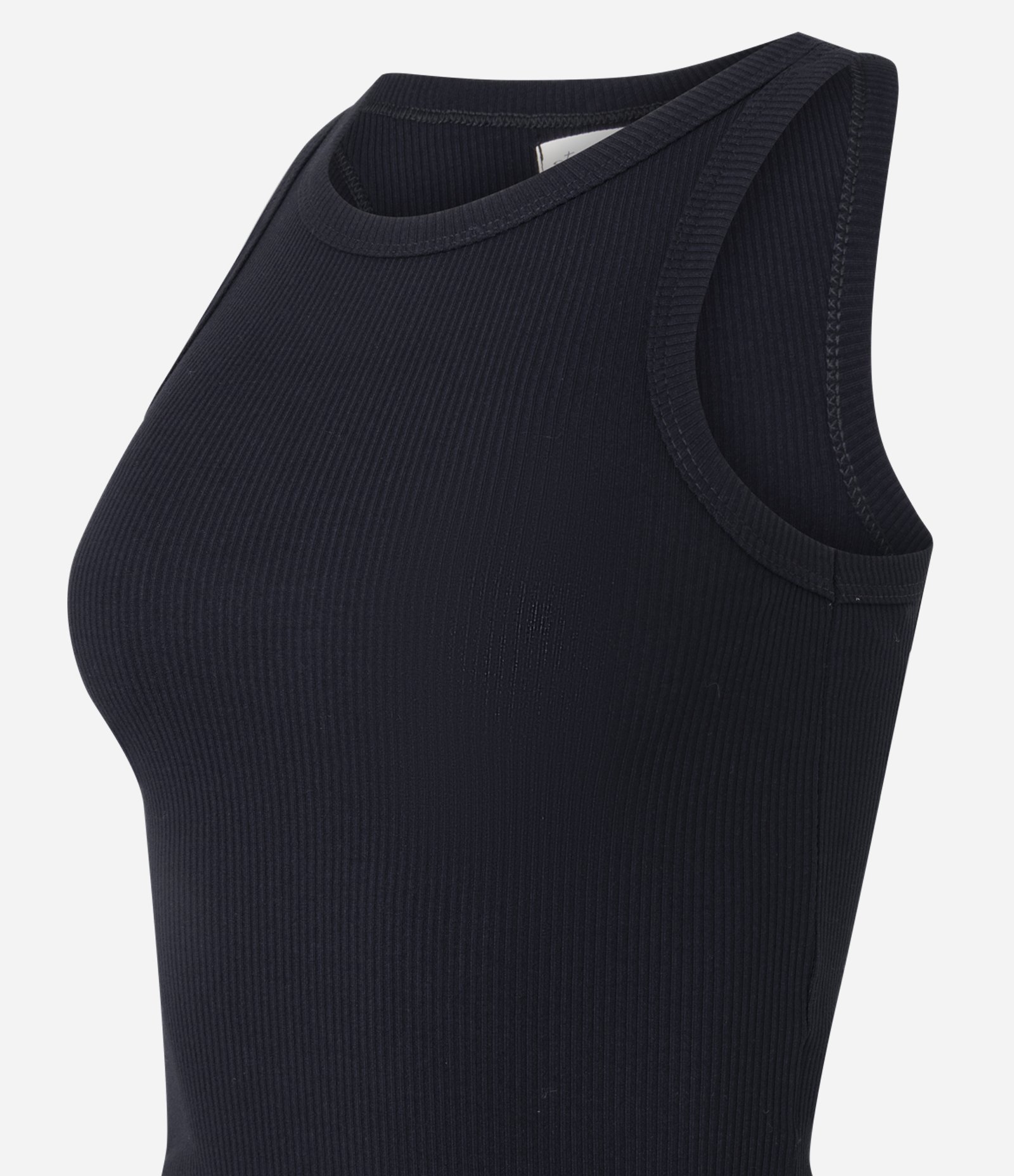 Pijama Curto em Ribana com Regata Básica e Short Preto 2