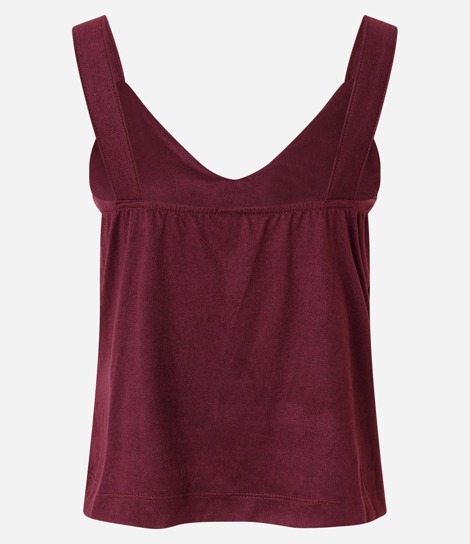Blusa Feminina Suede Sem Manga com Decote V Vermelho 6