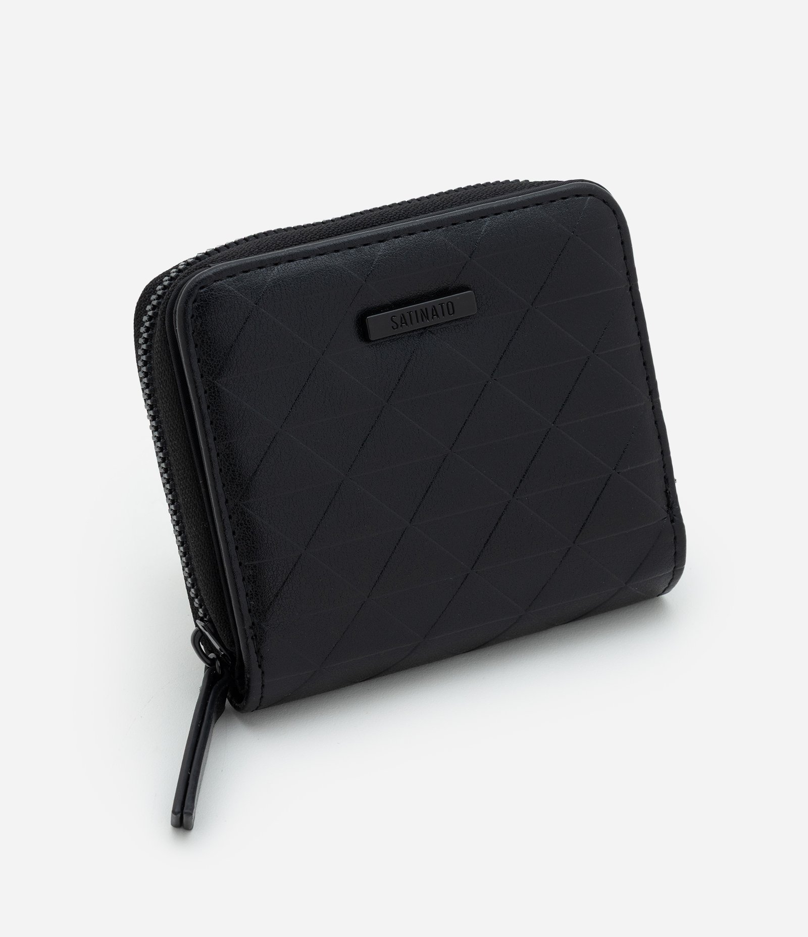 Carteira Pequena em PU Texturizado Preto 1