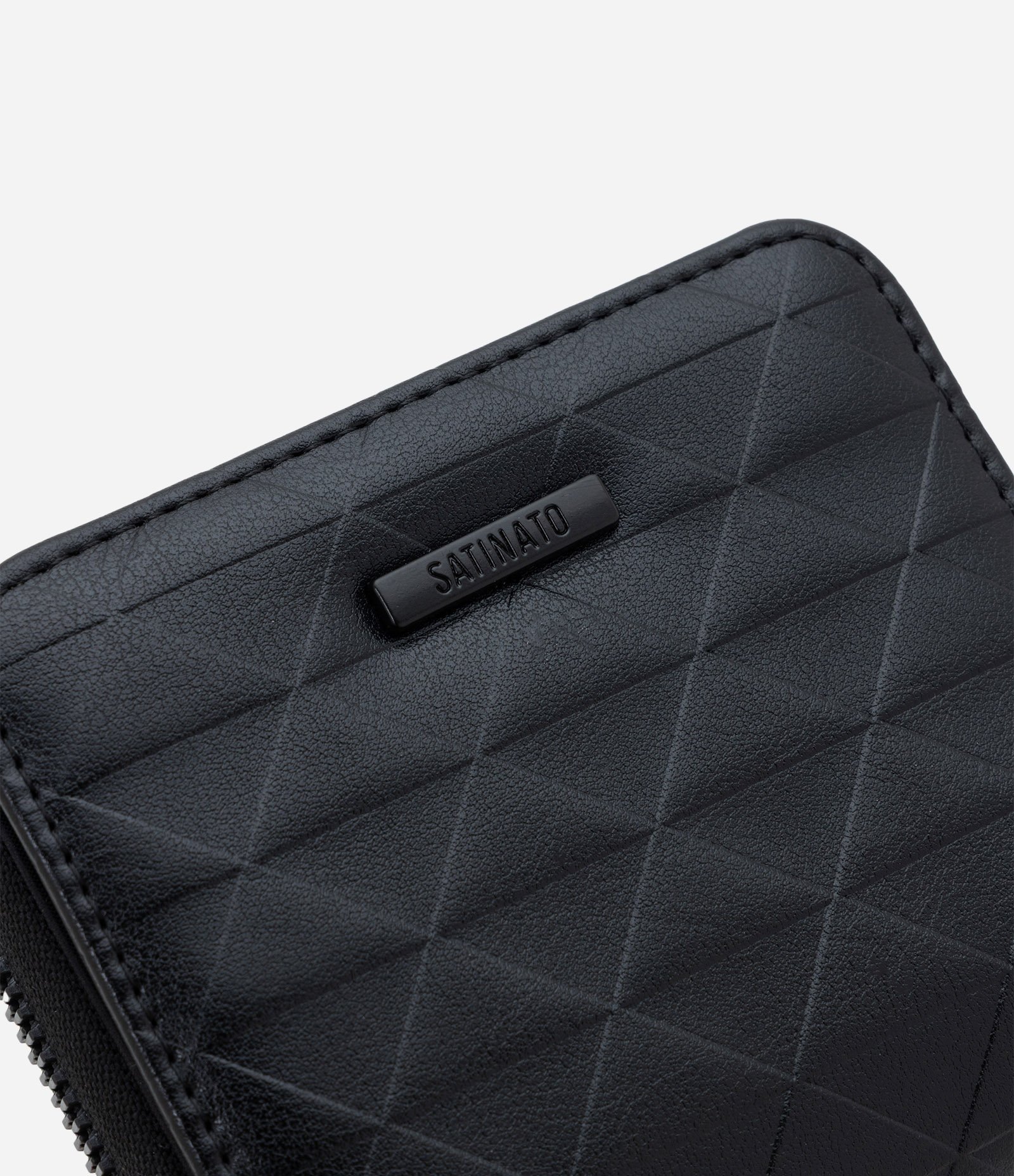 Carteira Pequena em PU Texturizado Preto 3